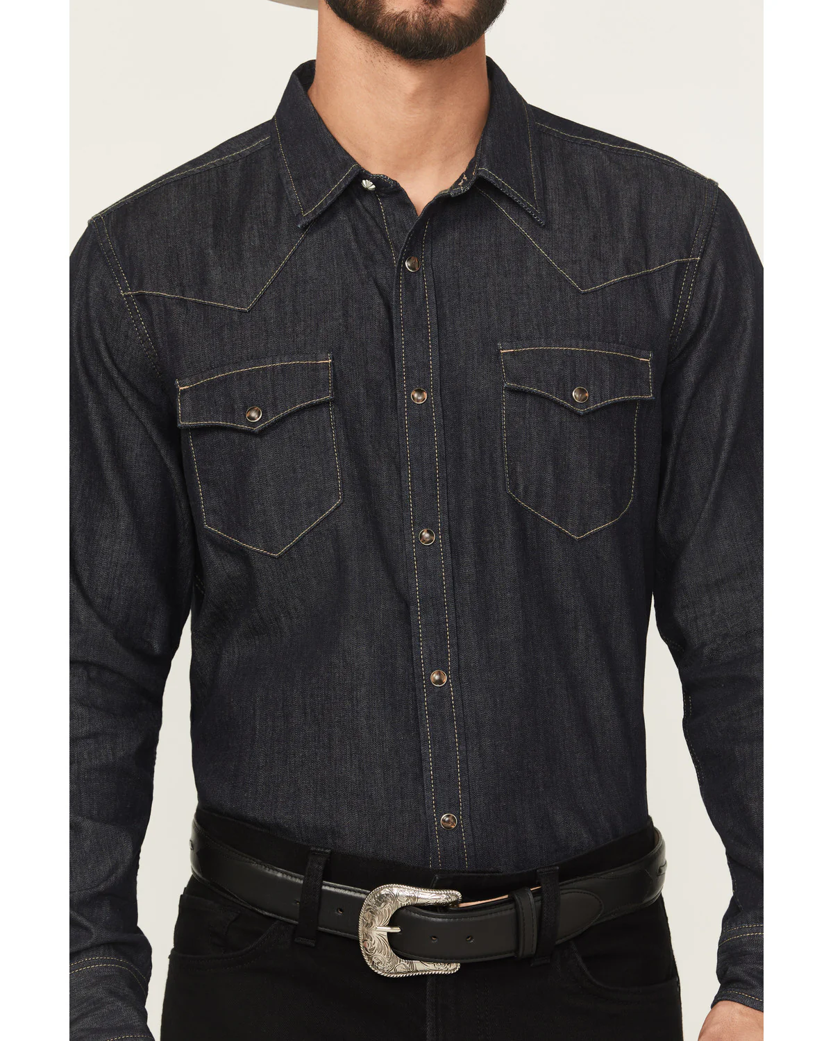 Cody James Black 1978™ Men's Long Sleeve Snap Denim Western Shirt - Image 3