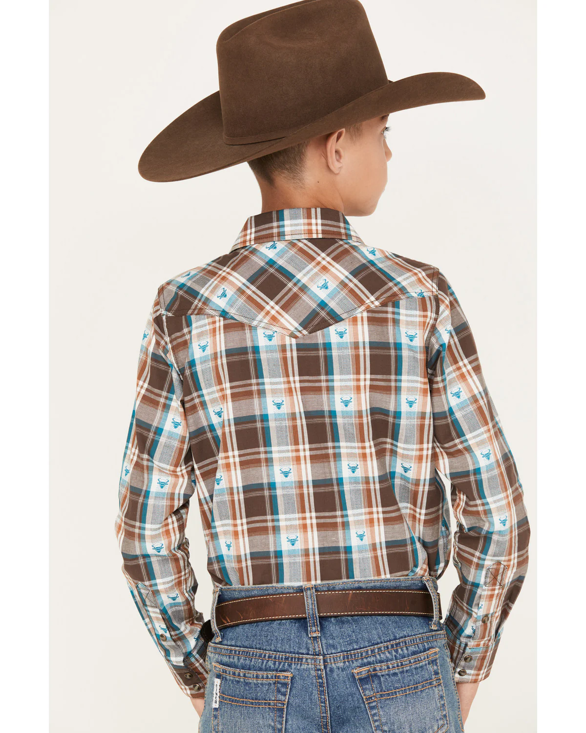 Cody James Boys' Bull Dobby Long Sleeve Snap Western Shirt - Image 4