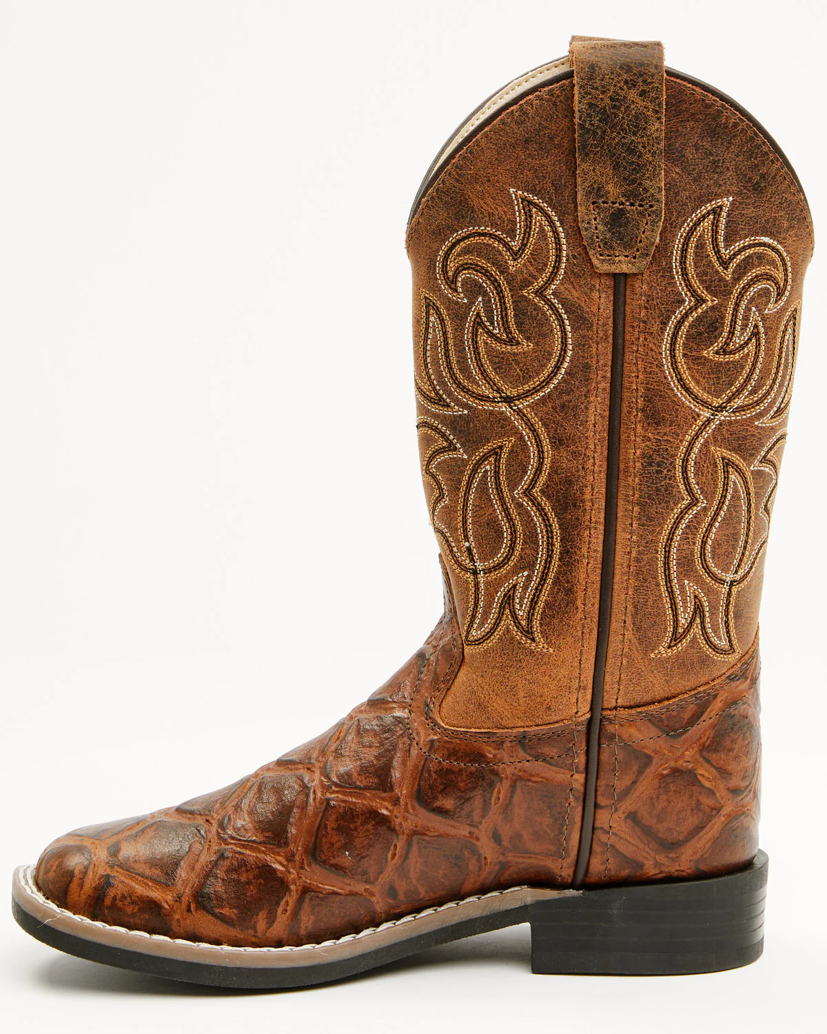 Cody James Boys' Duke Pirarucu Print Western Boots - Broad Square Toe - Image 3