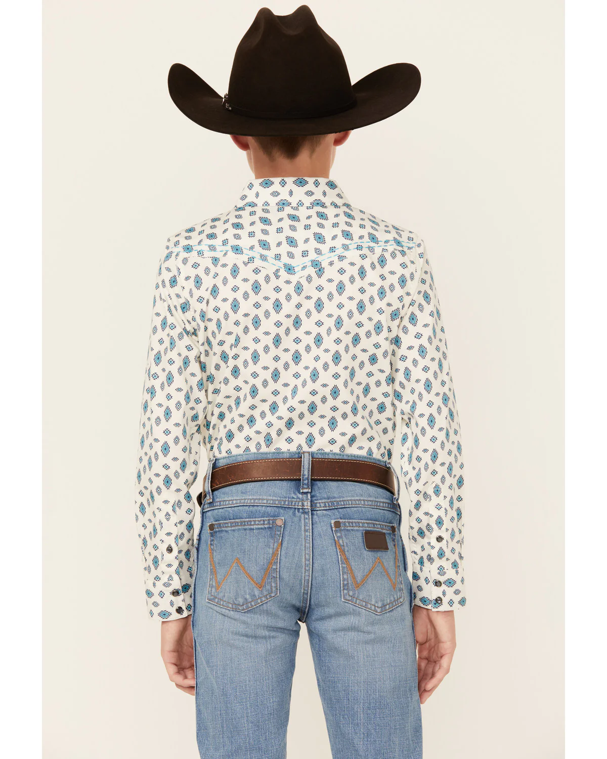 Cody James Boys' Geo Print Long Sleeve Snap Western Shirt - Image 4