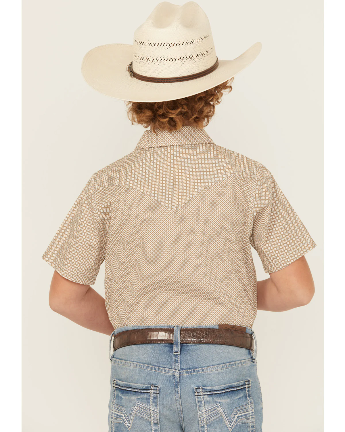 Cody James Boys' Grill and Greet Medallion Print Short Sleeve Snap Western Shirt - Image 4