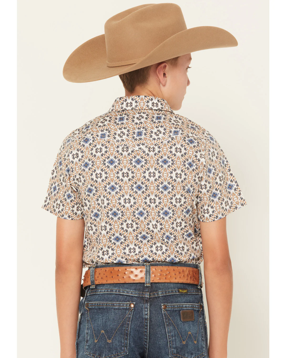 Cody James Boys' High Plains Southwestern Print Short Sleeve Snap Western Shirt - Image 4