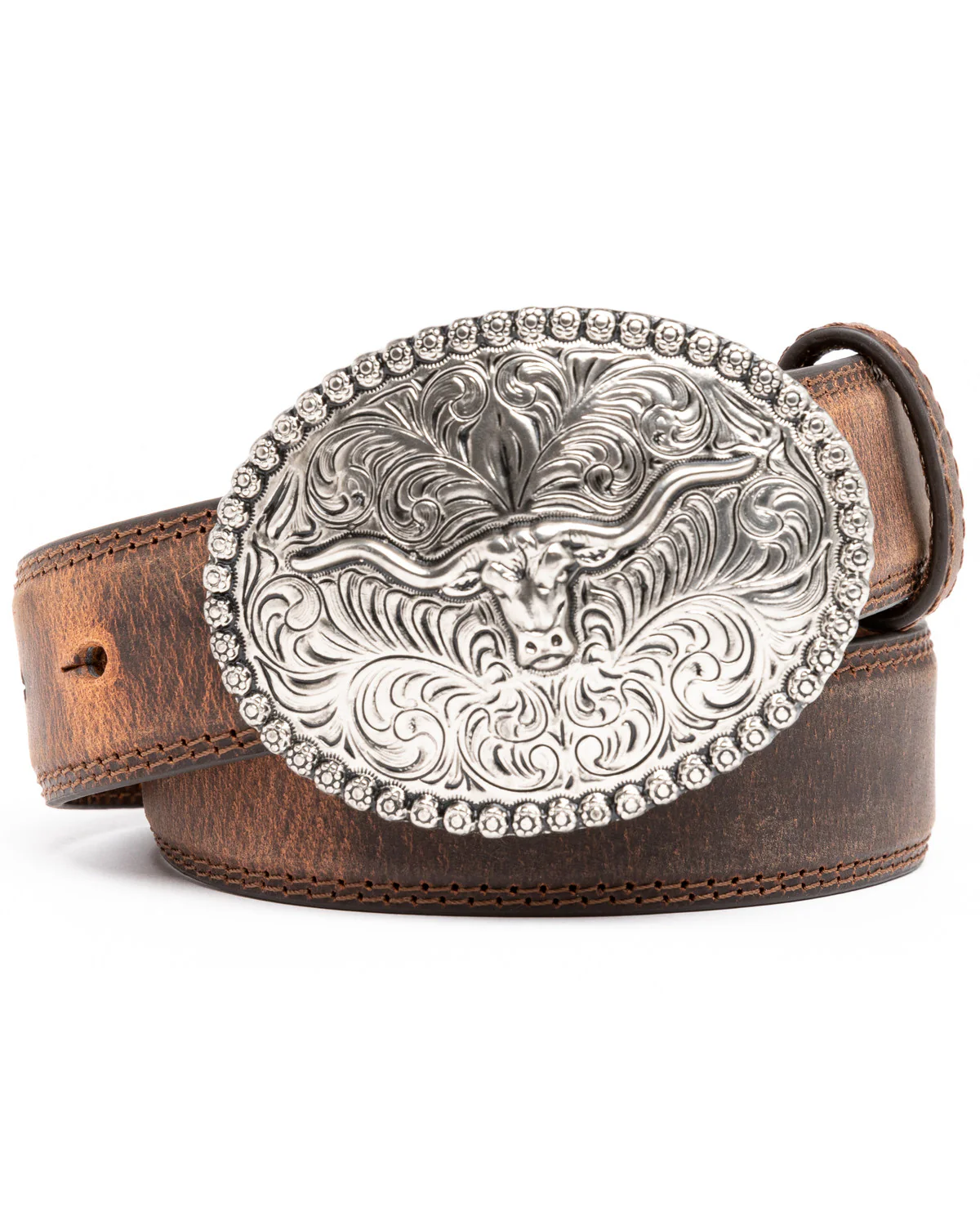 Cody James Boys' Longhorn Plaque Buckle Belt