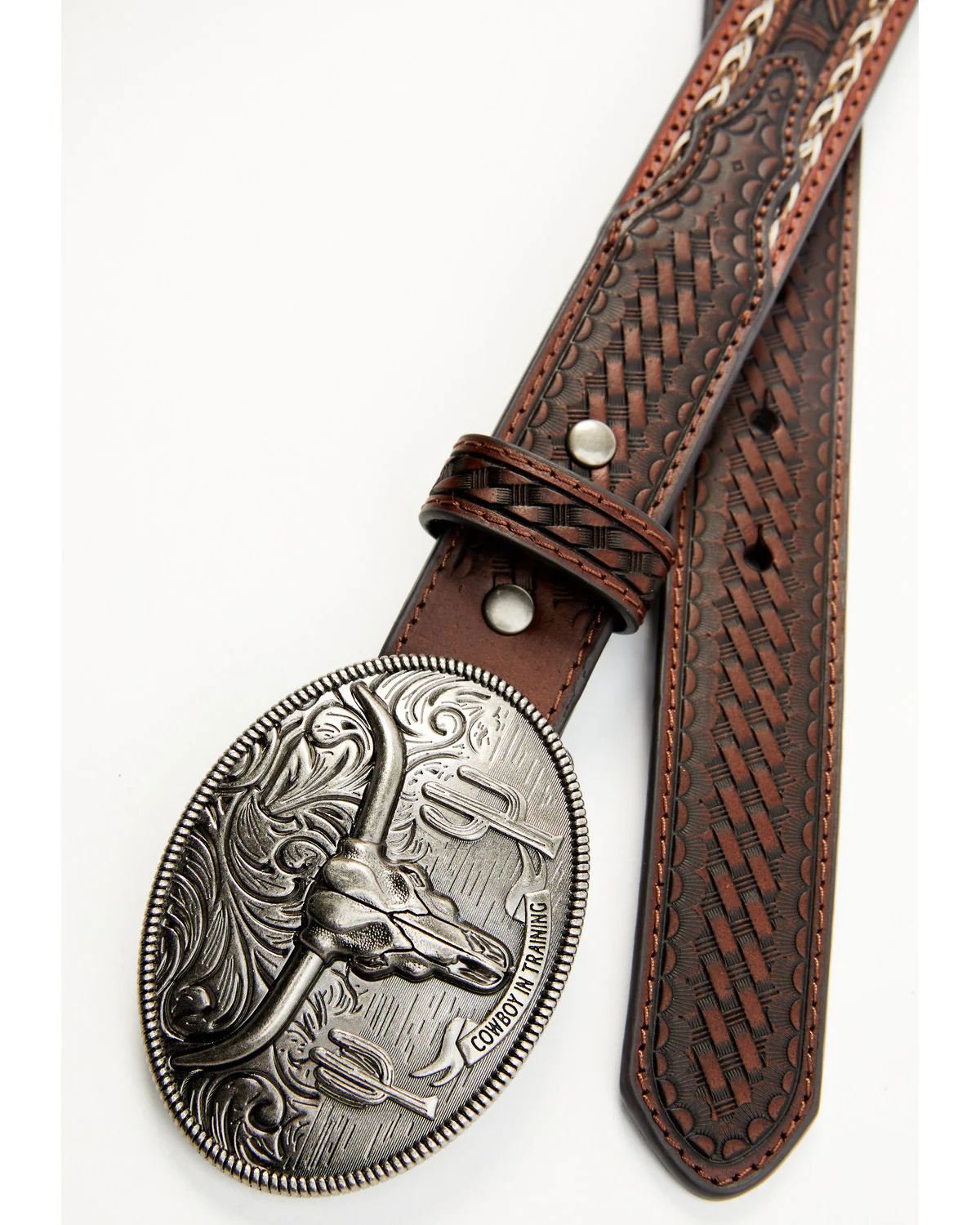 Cody James Boys' Longhorn Tooled Belt - Image 2