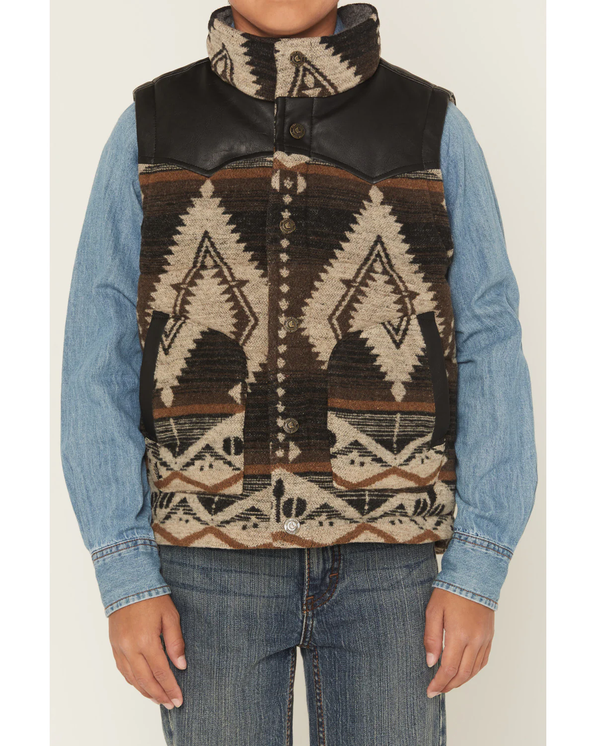 Cody James Boys' Oil Slick Southwestern Print Vest - Image 3