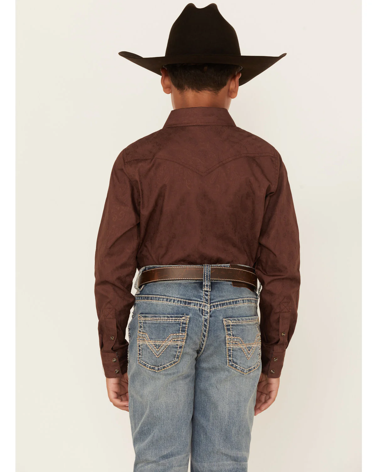 Cody James Boys' Paisley Jacquard Long Sleeve Snap Western Shirt - Image 4