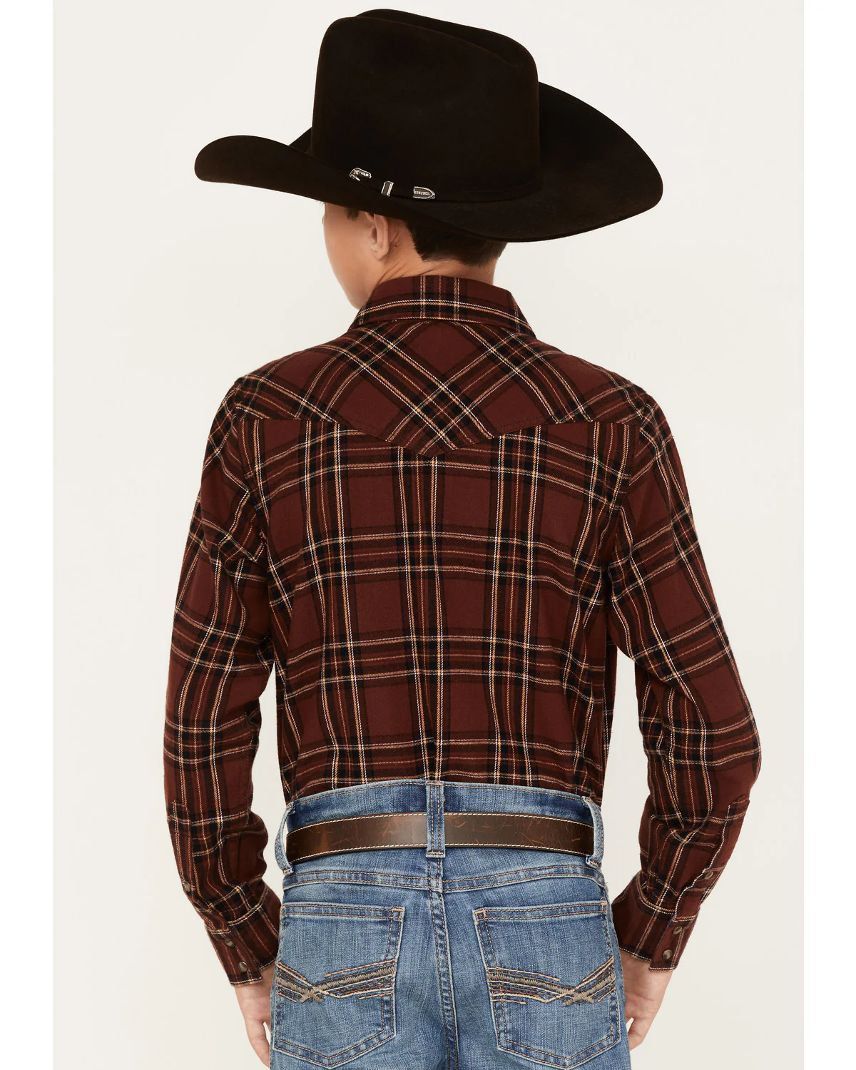 Cody James Boys' Plaid Print Long Sleeve Snap Flannel Shirt - Image 4