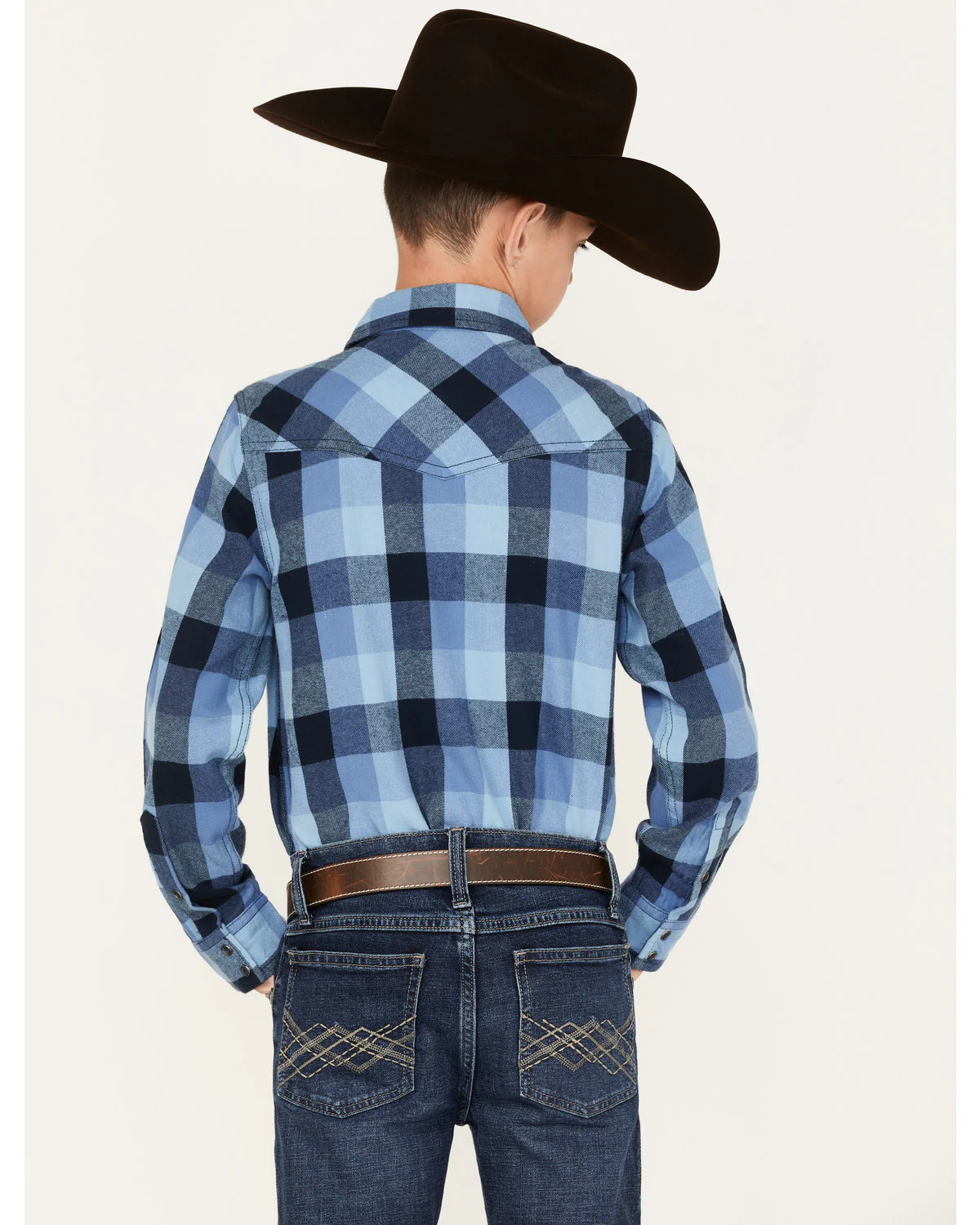 Cody James Boys' Plaid Print Long Sleeve Snap Western Flannel Shirt - Image 4