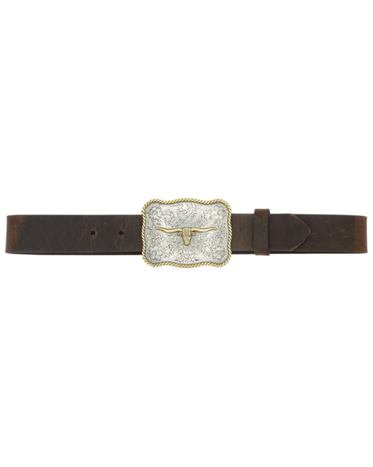 Cody James Boys' Scalloped Longhorn Buckle Belt - Image 2
