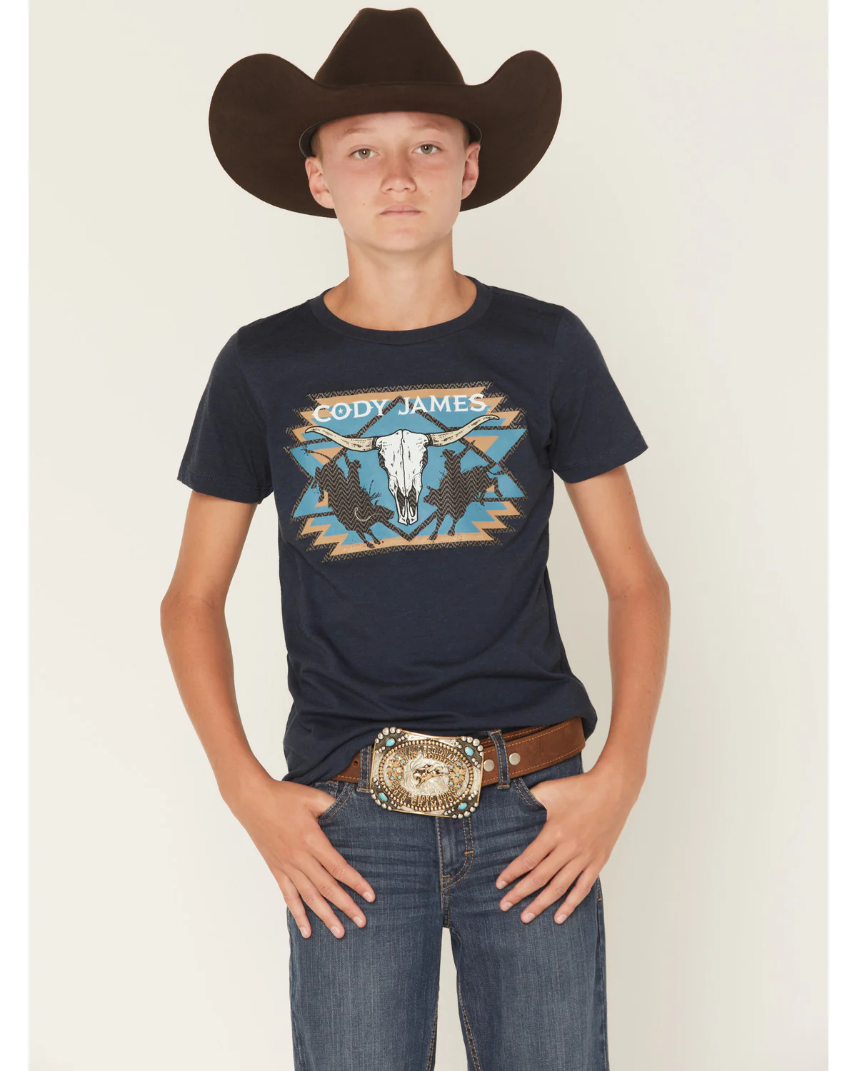 Cody James Boys' Skull Rodeo Short Sleeve Graphic T-Shirt