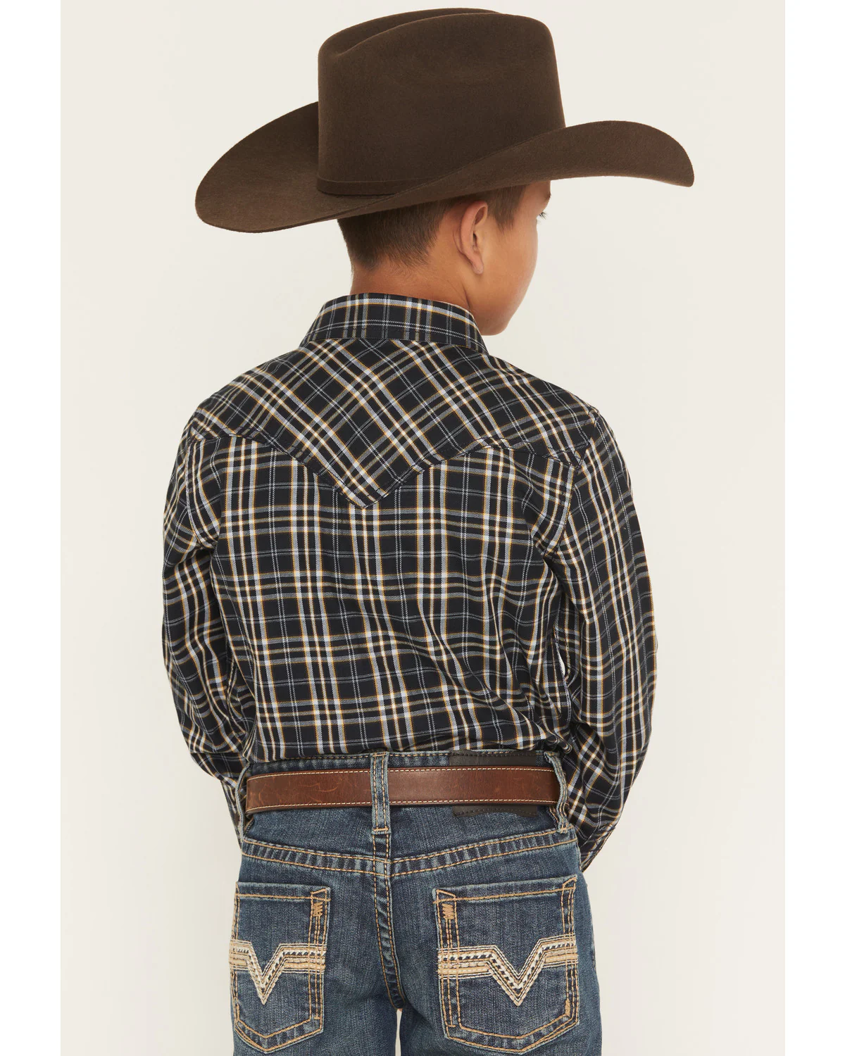 Cody James Boys' Warriors Way Plaid Print Long Sleeve Snap Western Shirt - Image 4