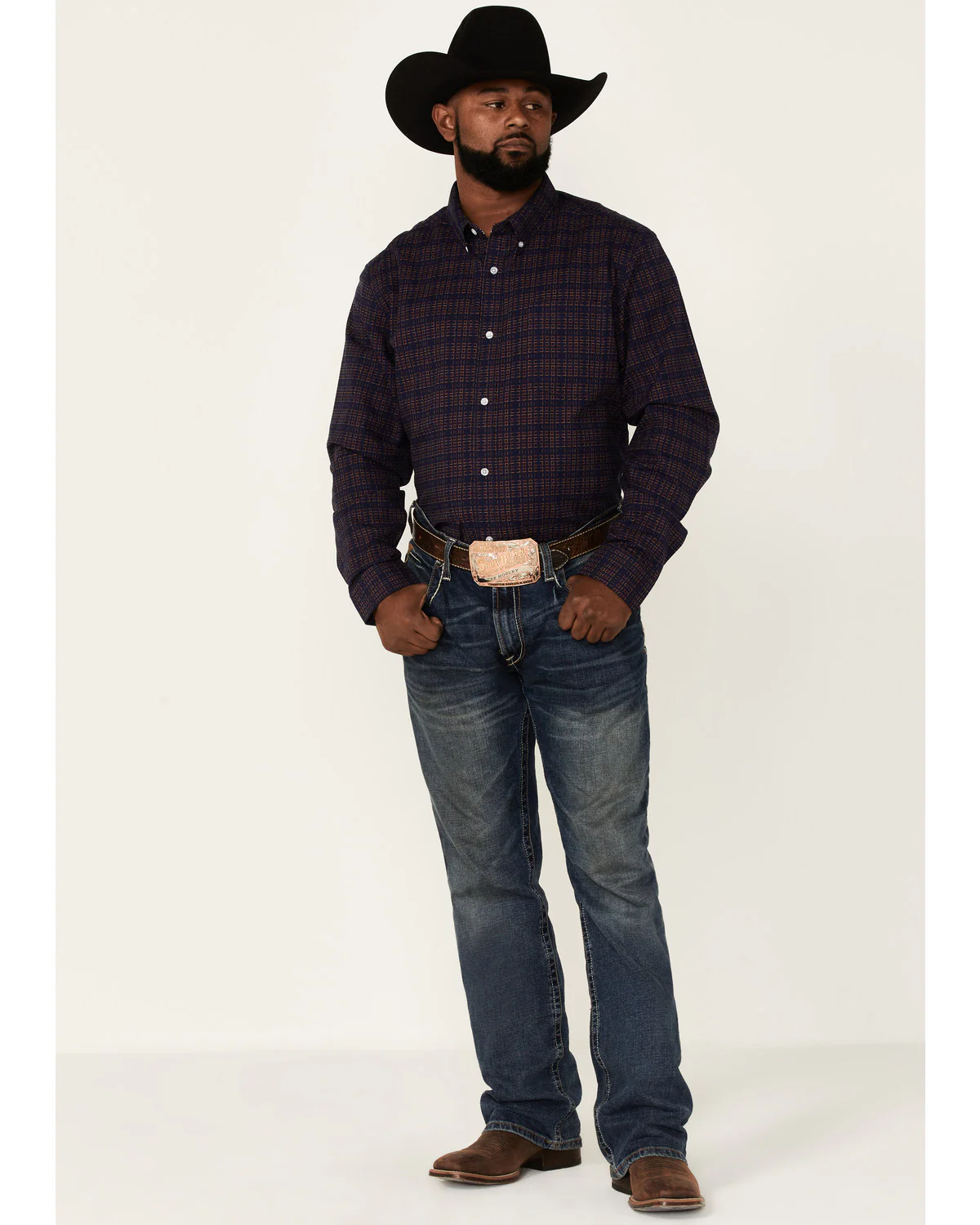 Cody James Core Brutus Dobby Geo Print Long Sleeve Button-Down Western Shirt - Image 2