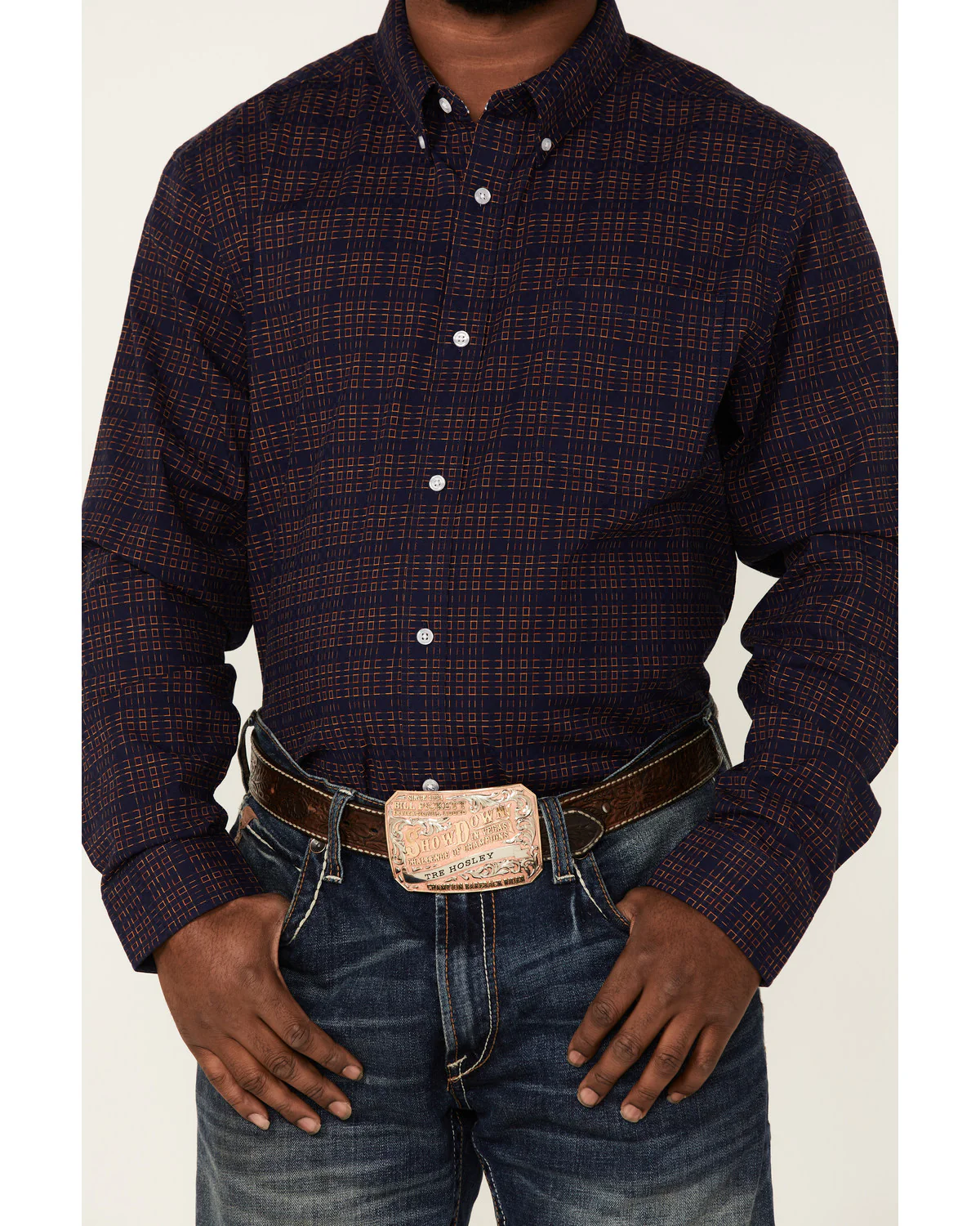 Cody James Core Brutus Dobby Geo Print Long Sleeve Button-Down Western Shirt - Image 3