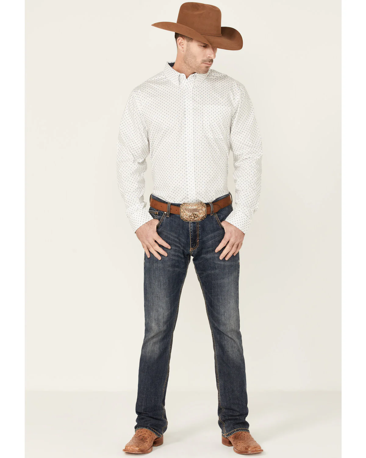 Cody James Core Men's Old Soul Mini Geo Print Long Sleeve Button-Down Western Shirt - Image 2