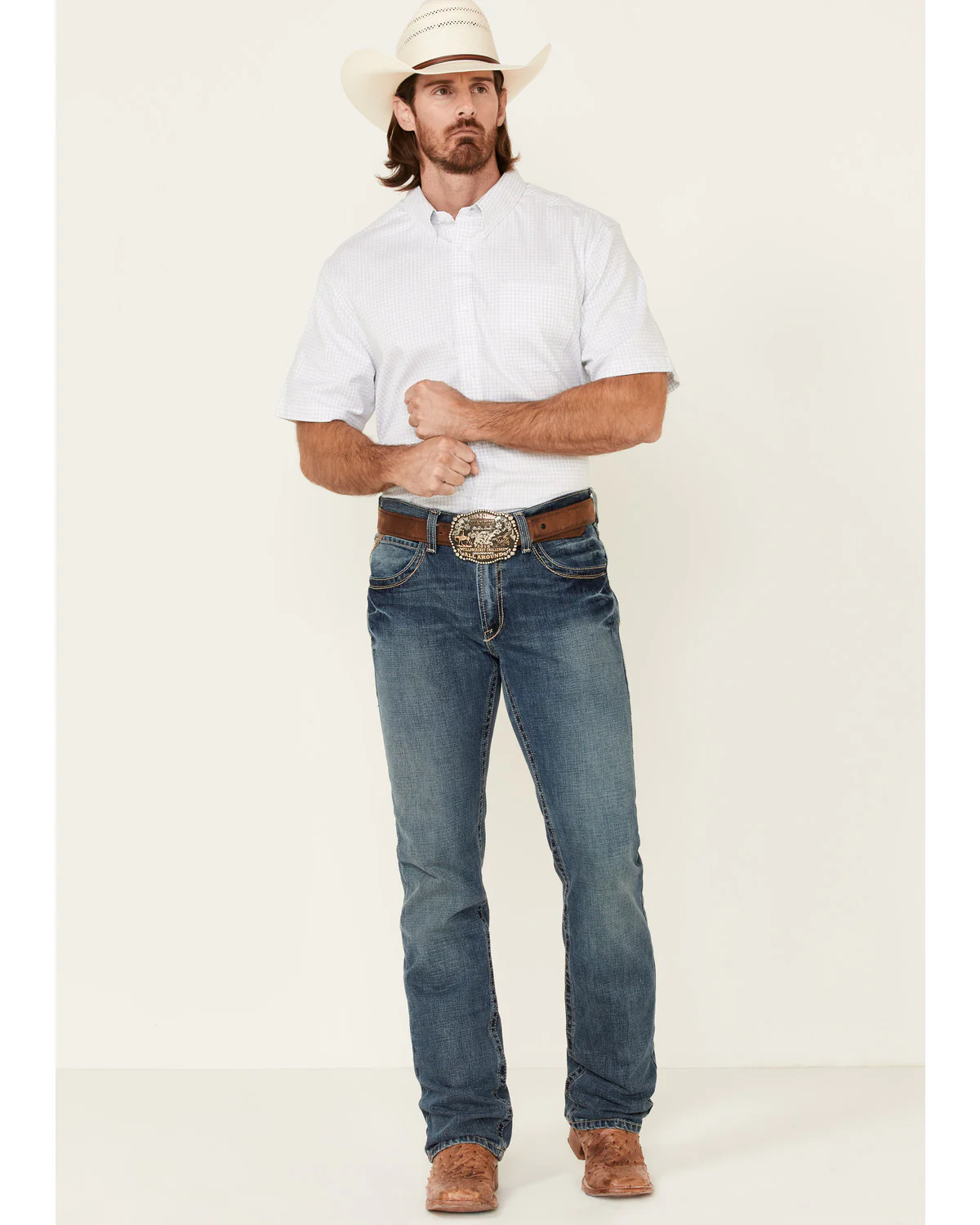 Cody James Core Men's Wichita Small Plaid Short Sleeve Button Down Western Shirt - Tall - Image 2