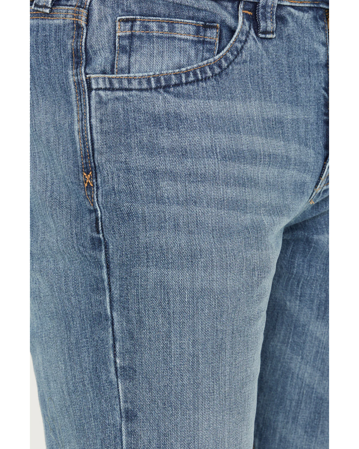 Cody James FR Men's Clover Leaf Wash Slim Straight 5-Pocket Stretch Jeans - Image 2