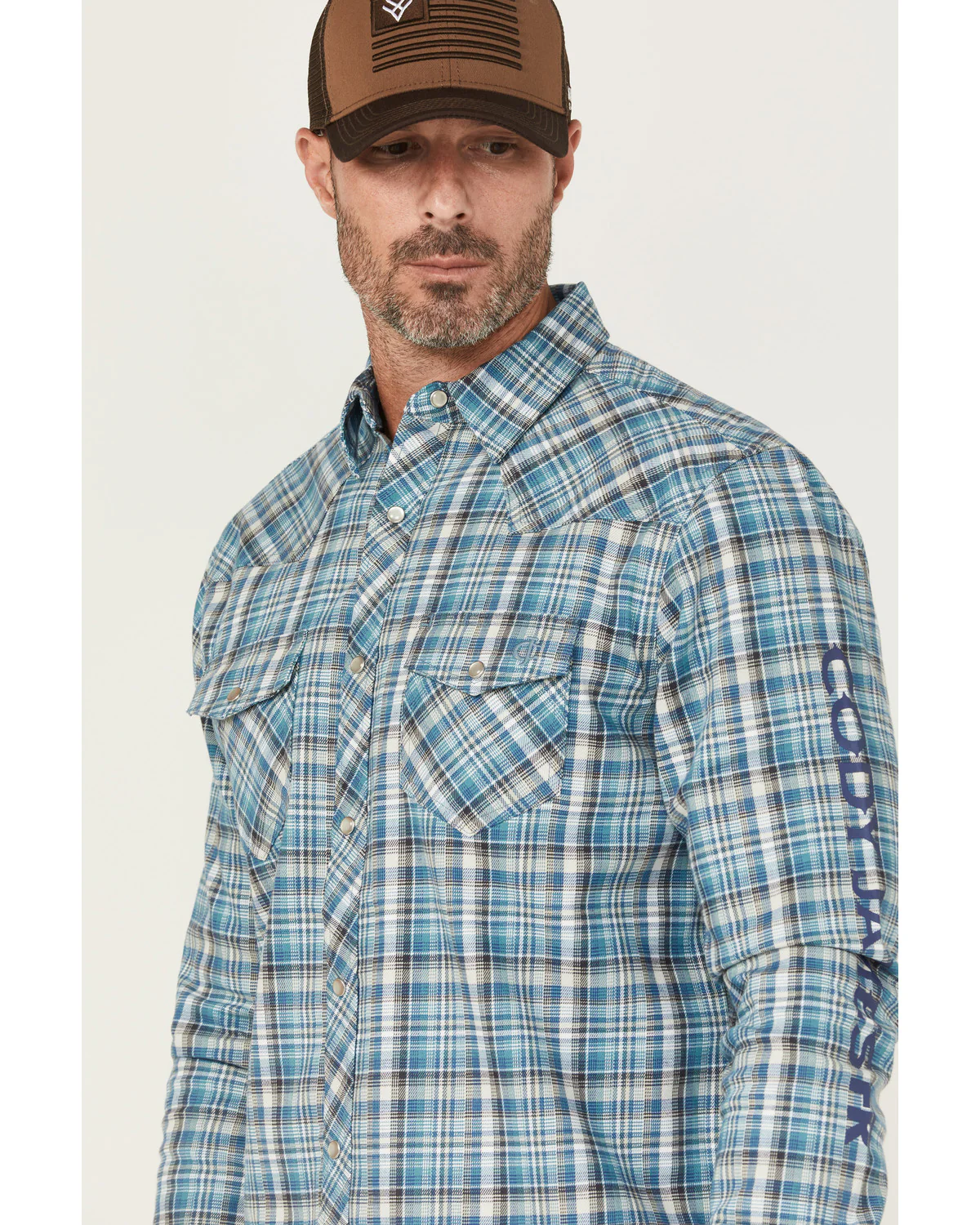 Cody James FR Men's Plaid Print Long Sleeve Pearl Snap Stretch Western Work Shirt - Image 2
