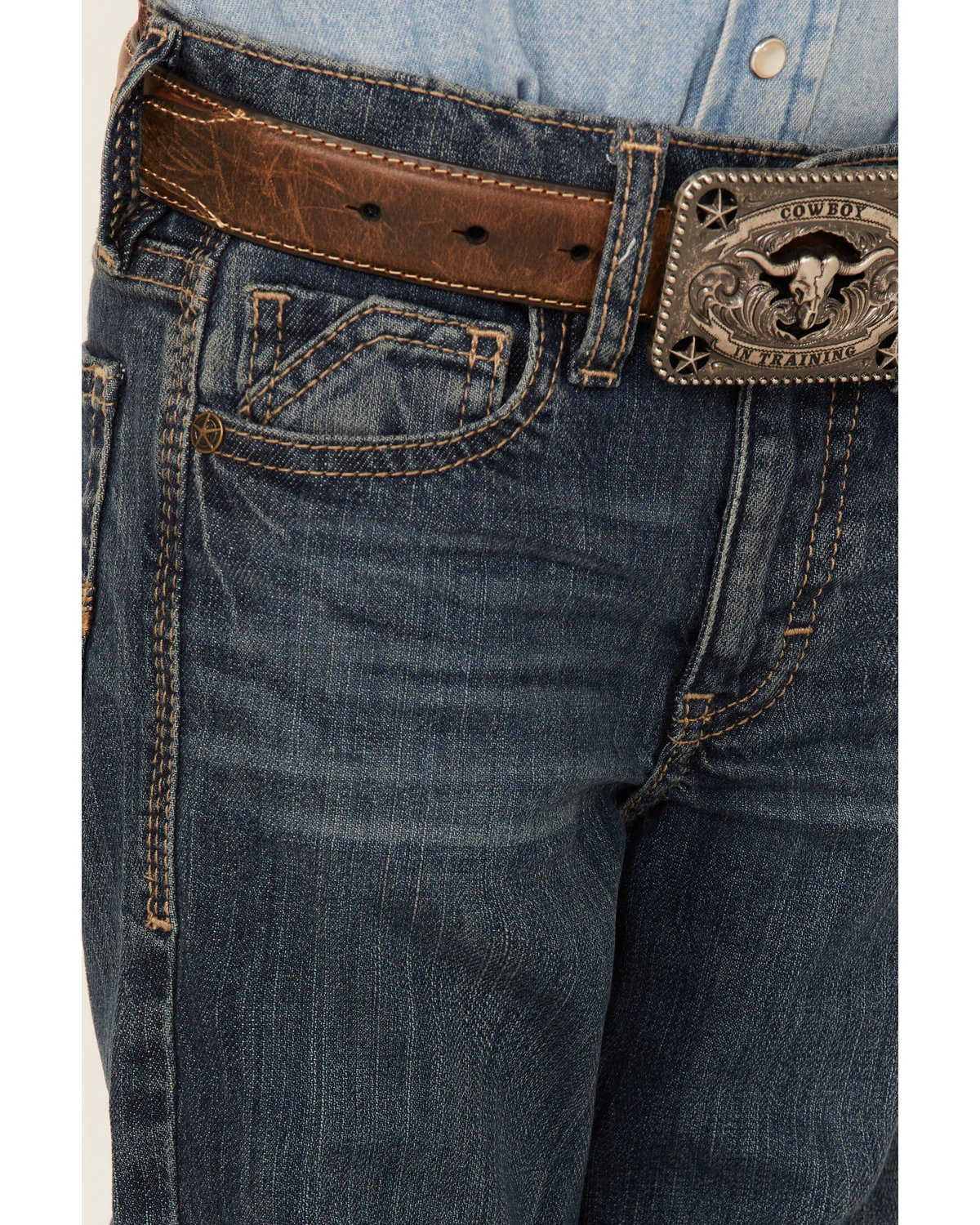 Cody James Little Boys' Saguaro Dark Wash Mid Rise Stretch Slim Bootcut Jeans - Sizes 4-8 - Image 4