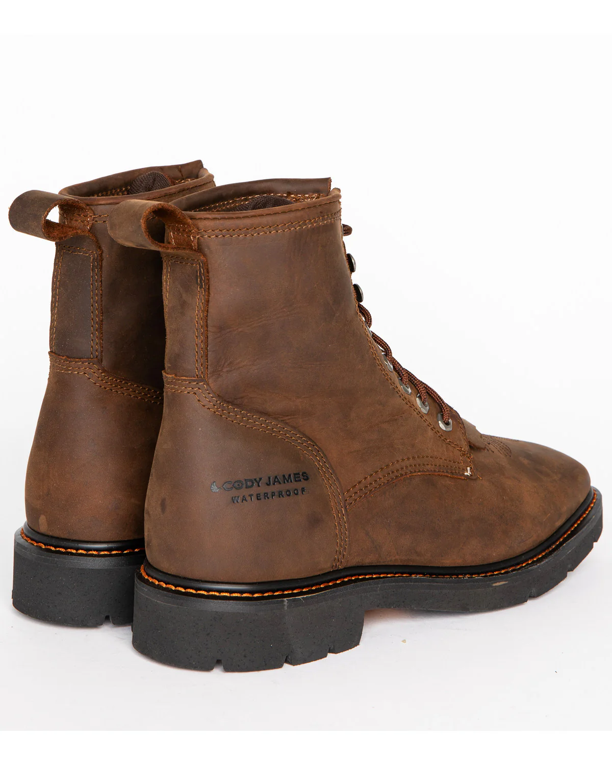 Cody James Men's 8" Mustang Waterproof Lace-Up Kiltie Work Boots - Square Toe - Image 7