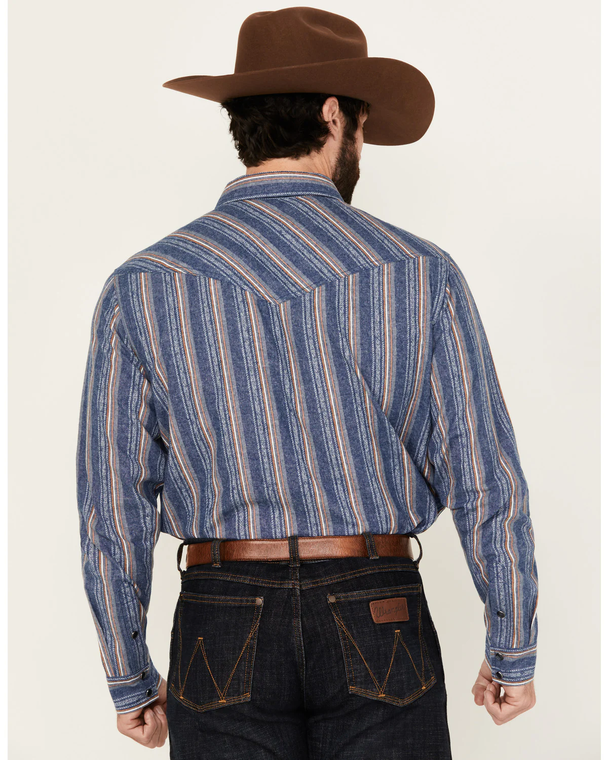 Cody James Men's Alpine Southwestern Striped Long Sleeve Pearl Snap Western Shirt - Image 4
