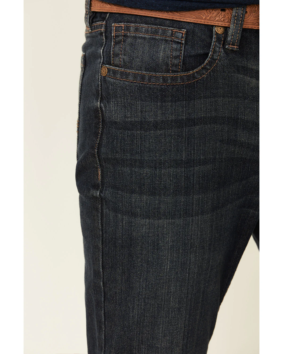 Cody James Men's Barn Sour Wash Jackson Slim Straight Stretch Denim Jeans - Image 5