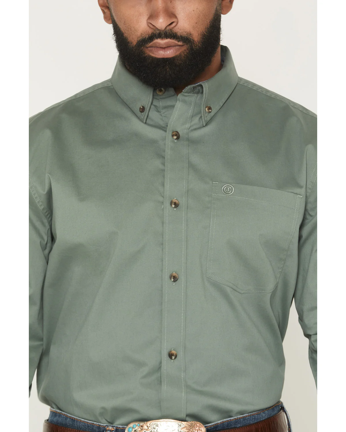 Cody James Men's Basic Solid Long Sleeve Button-Down Stretch Western Shirt - Image 3