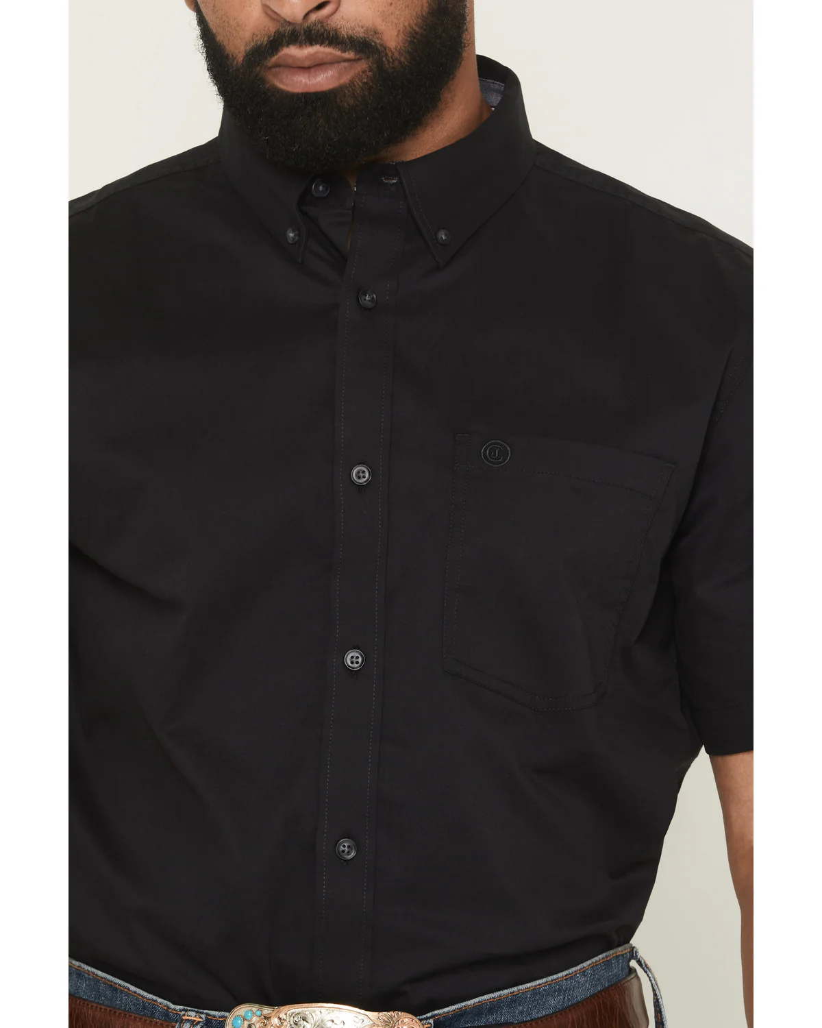 Cody James Men's Basic Solid Short Sleeve Button-Down Stretch Western Shirt - Image 3