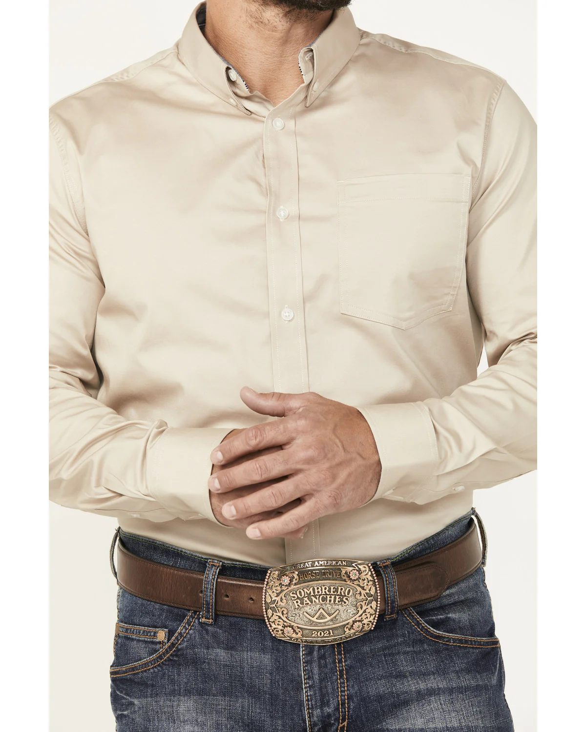Cody James Men's Basic Twill Long Sleeve Button-Down Performance Western Shirt - Image 3
