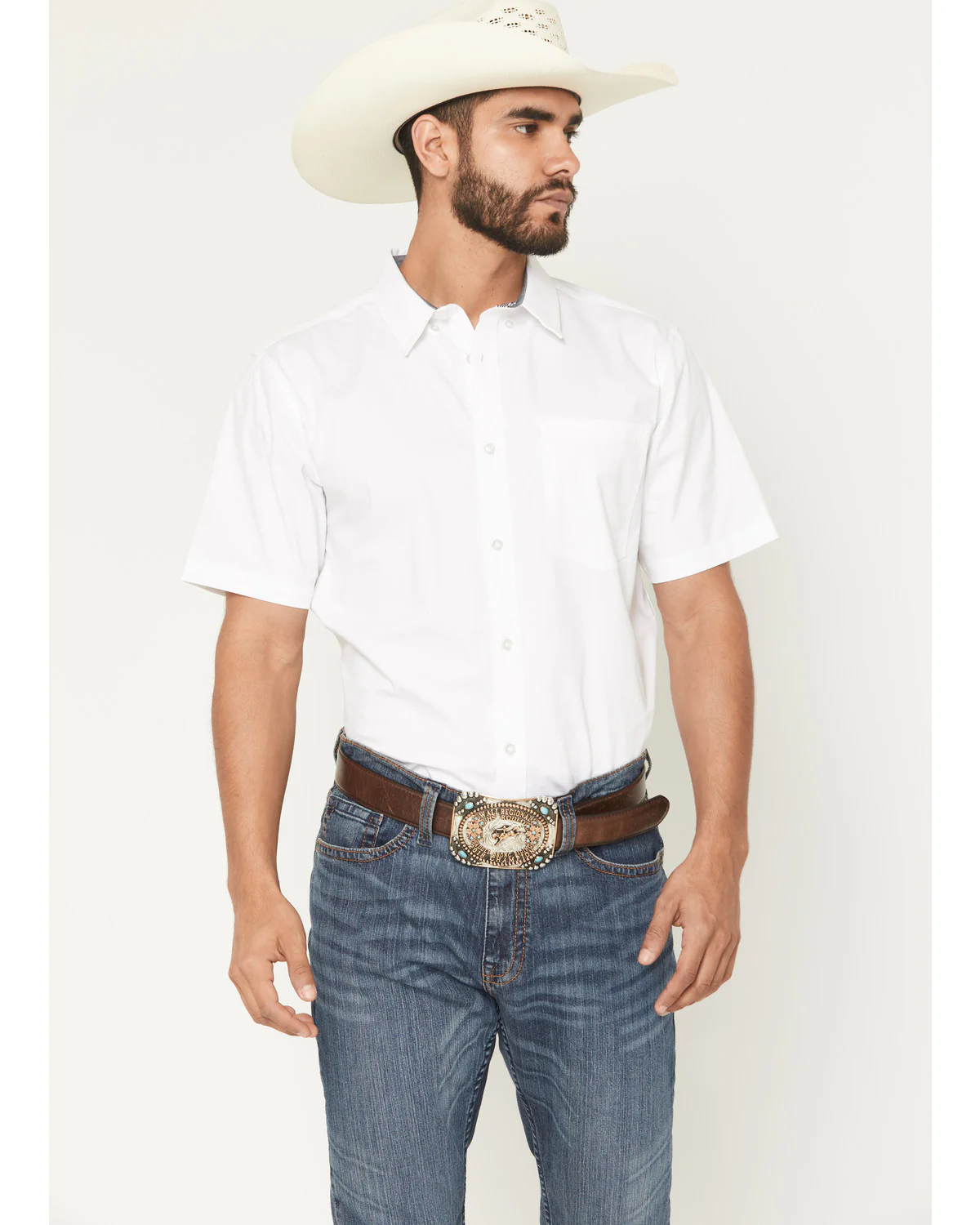 Cody James Men's Basic Twill Short Sleeve Button-Down Stretch Western Shirt