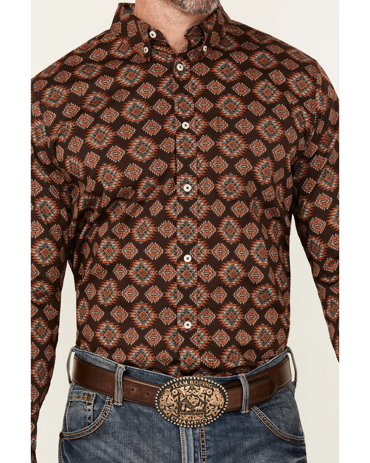 Cody James Men's Bite The Bullet Southwestern Print Long Sleeve Button-Down Stretch Western Shirt - Image 3