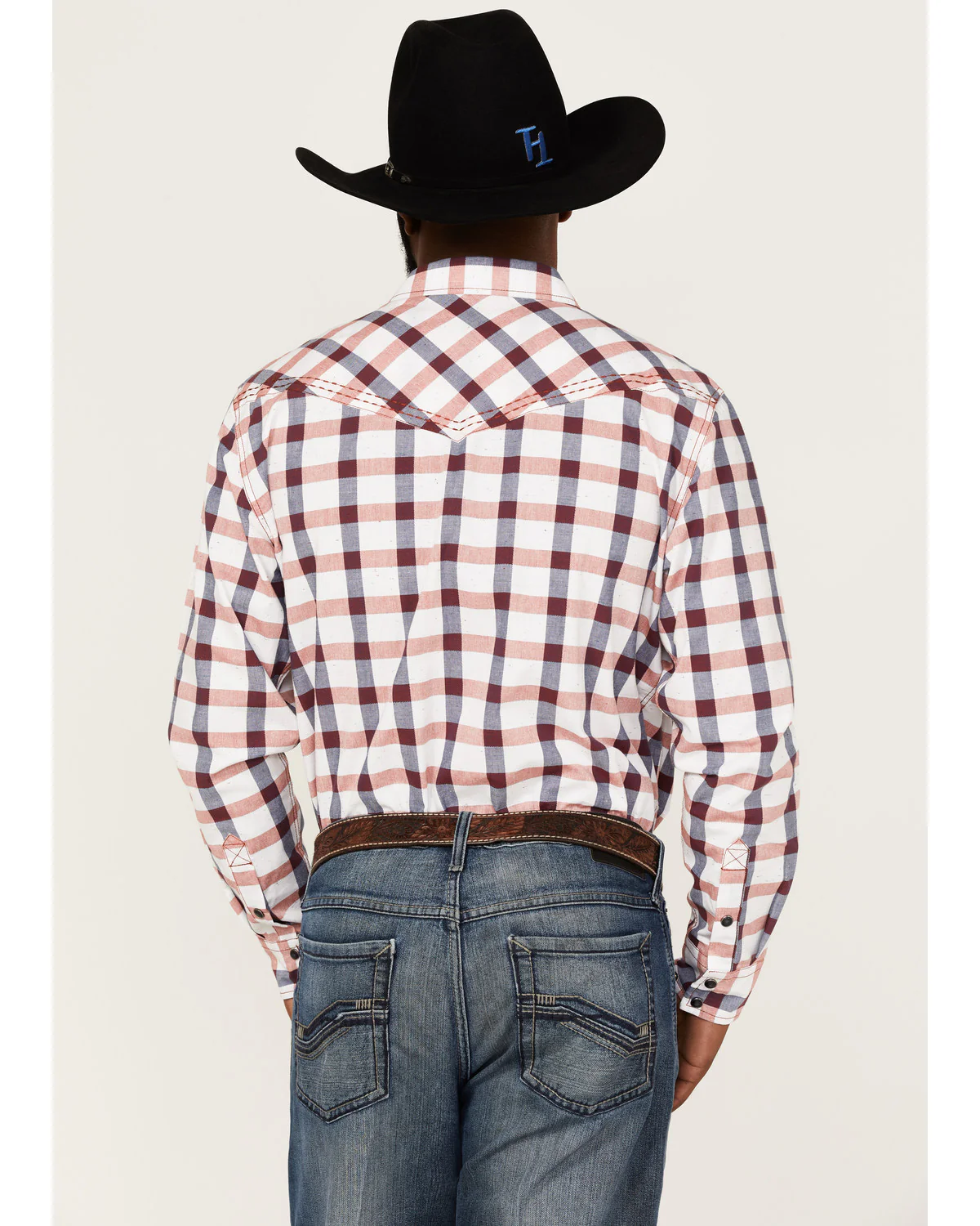 Cody James Men's Blue River Plaid Long Sleeve Snap Western Shirt - Image 4