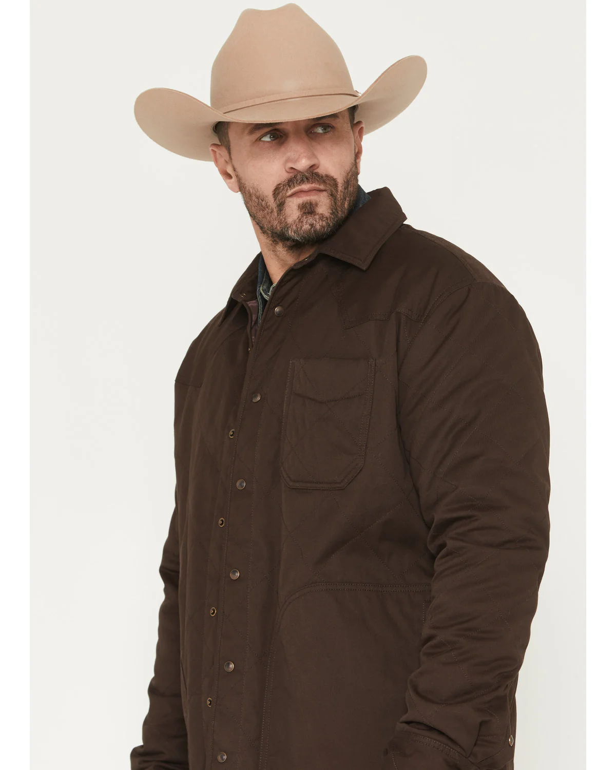 Cody James Men's Boone Quilted Flannel Lined Snap Shirt Jacket - Image 2