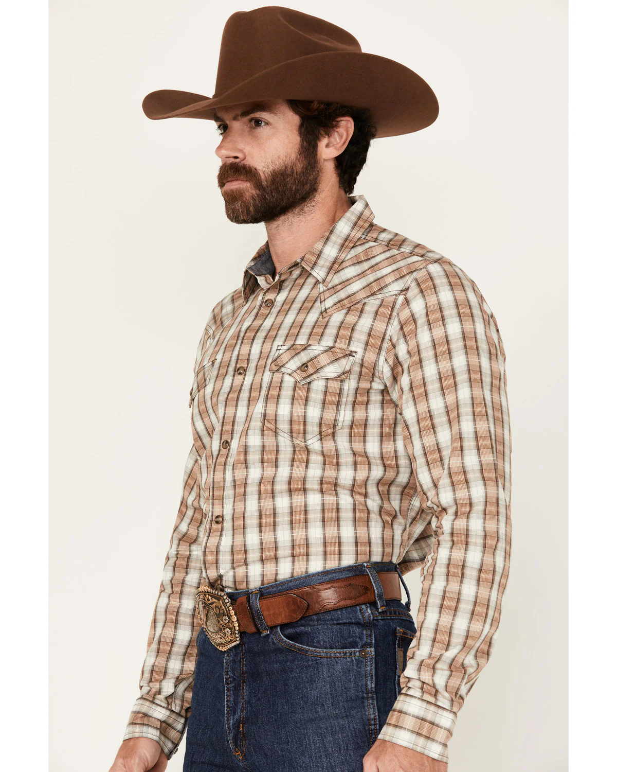 Cody James Men's Buck Off Plaid Print Long Sleeve Snap Western Shirt - Image 2