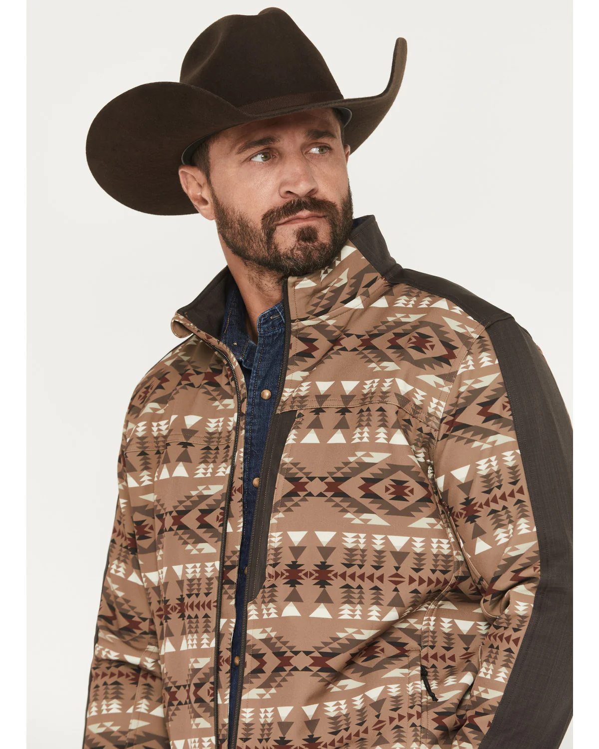 Cody James Men's Calhoun Southwestern Print Textured Softshell Jacket - Image 2