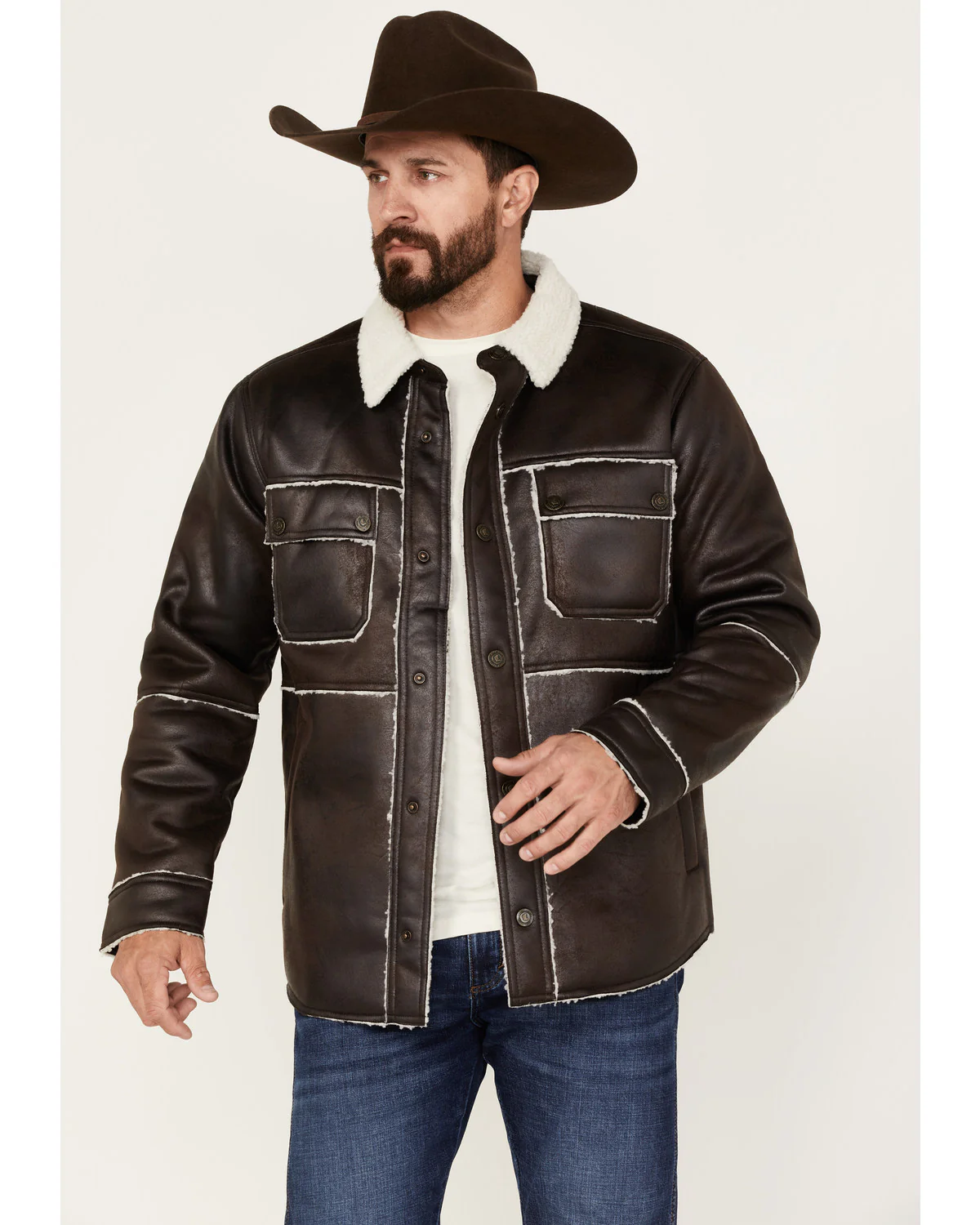 Cody James Men's Carmine Faux Shearling Shacket