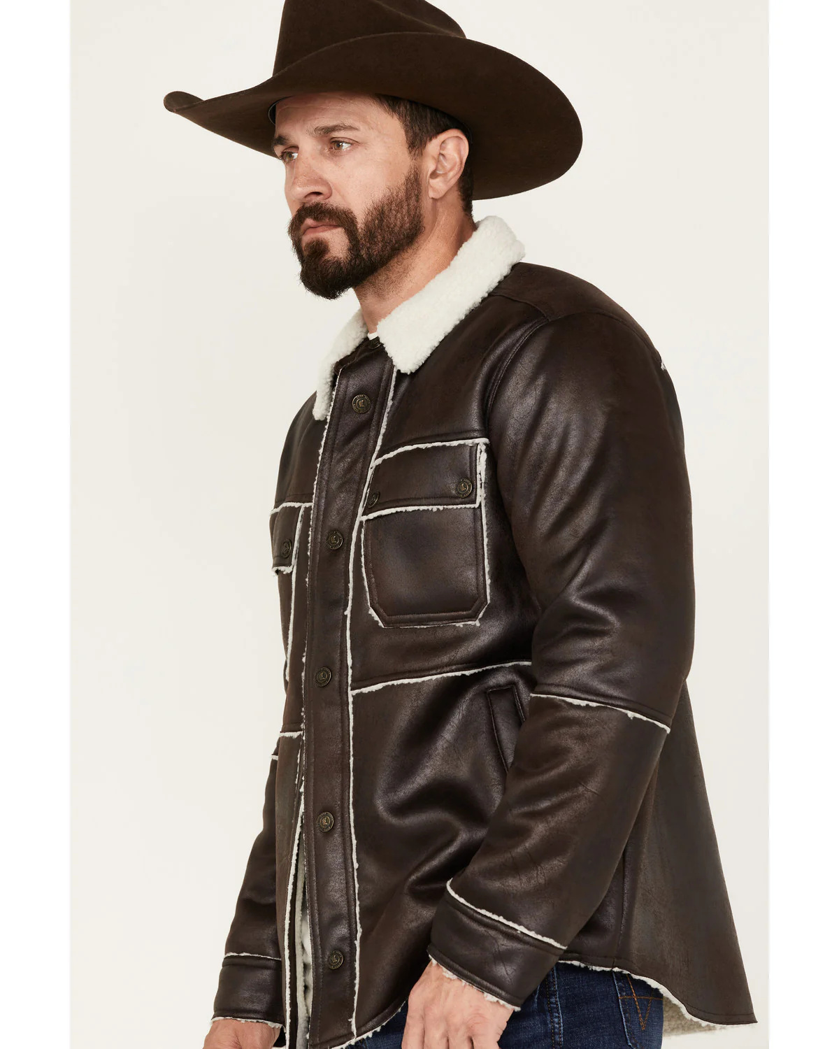 Cody James Men's Carmine Faux Shearling Shacket - Image 2