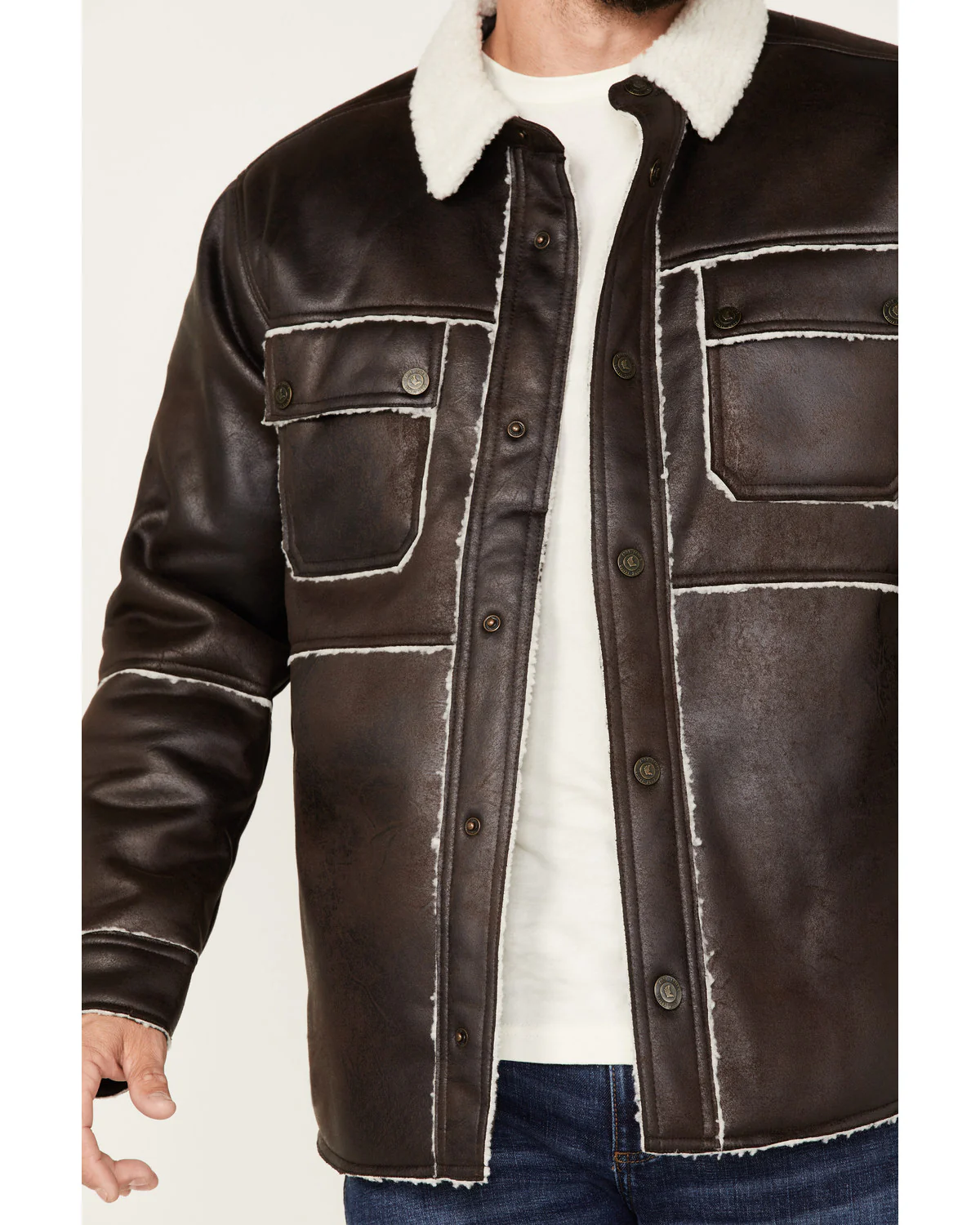 Cody James Men's Carmine Faux Shearling Shacket - Image 3