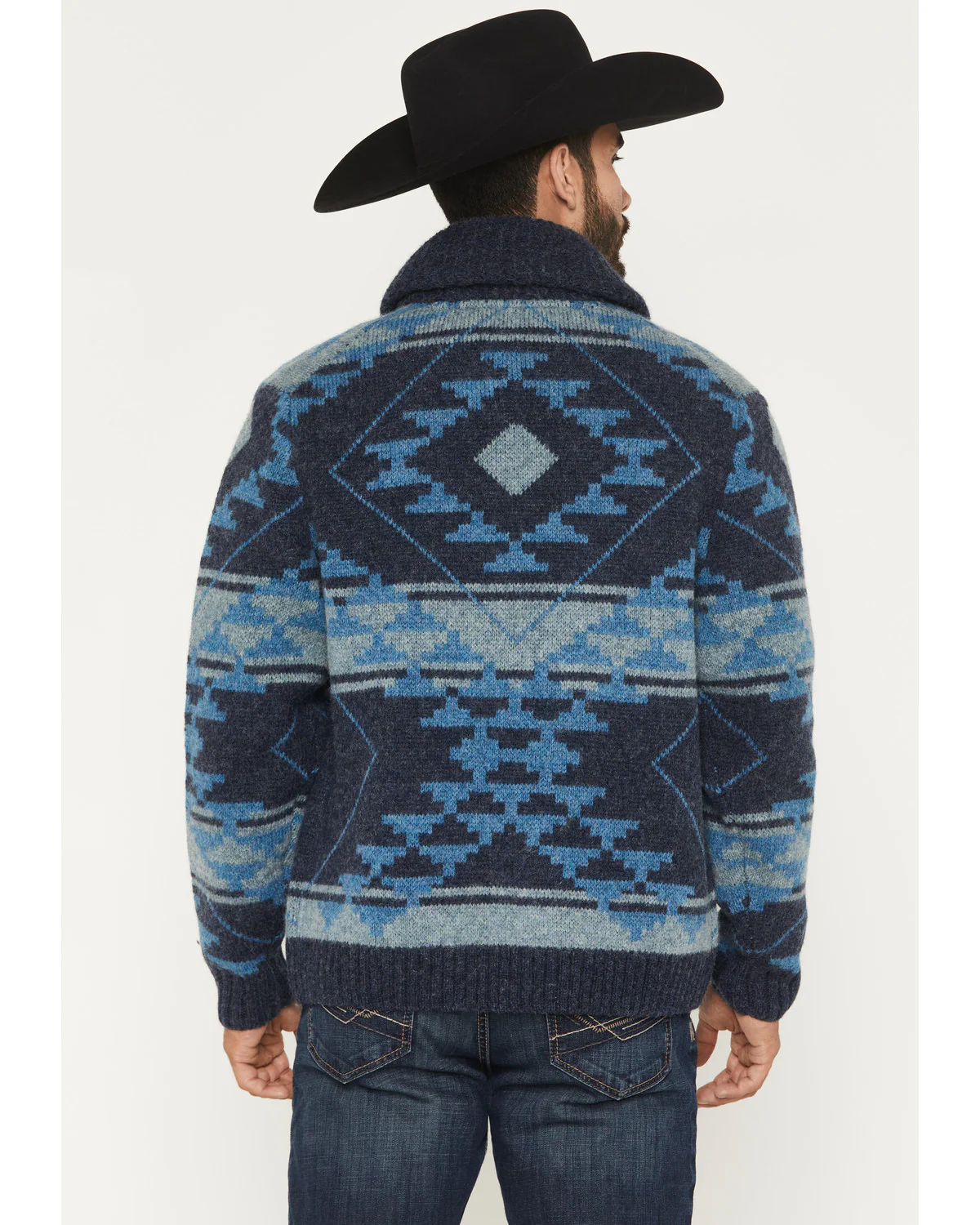 Cody James Men's Carson Southwestern Print Full Zip Wool Sweater - Image 4