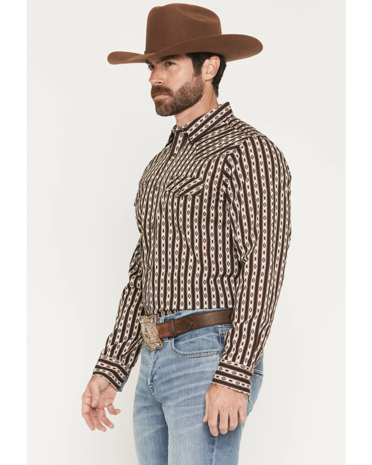 Cody James Men's Cowboys Legacy Southwestern Striped Long Sleeve Snap Western Shirt - Image 2