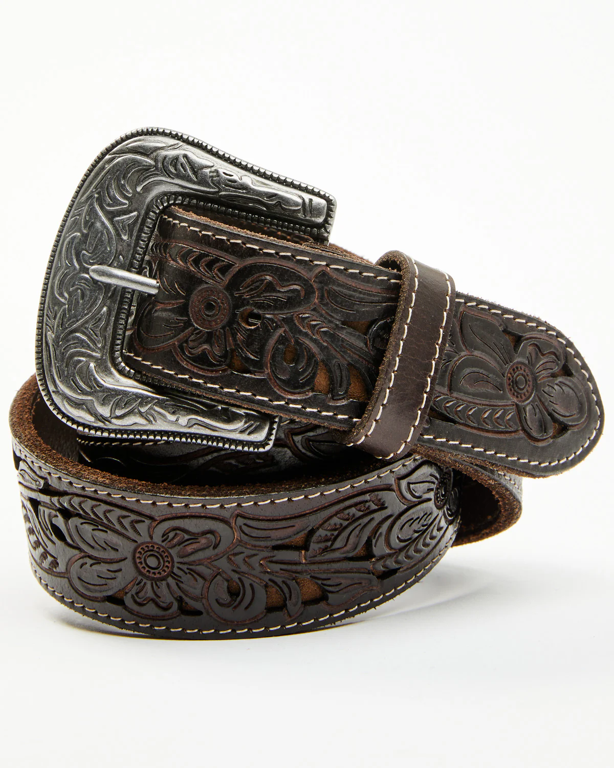 Cody James Men's Cyrus Floral Tooled Leather Belt - Image 2