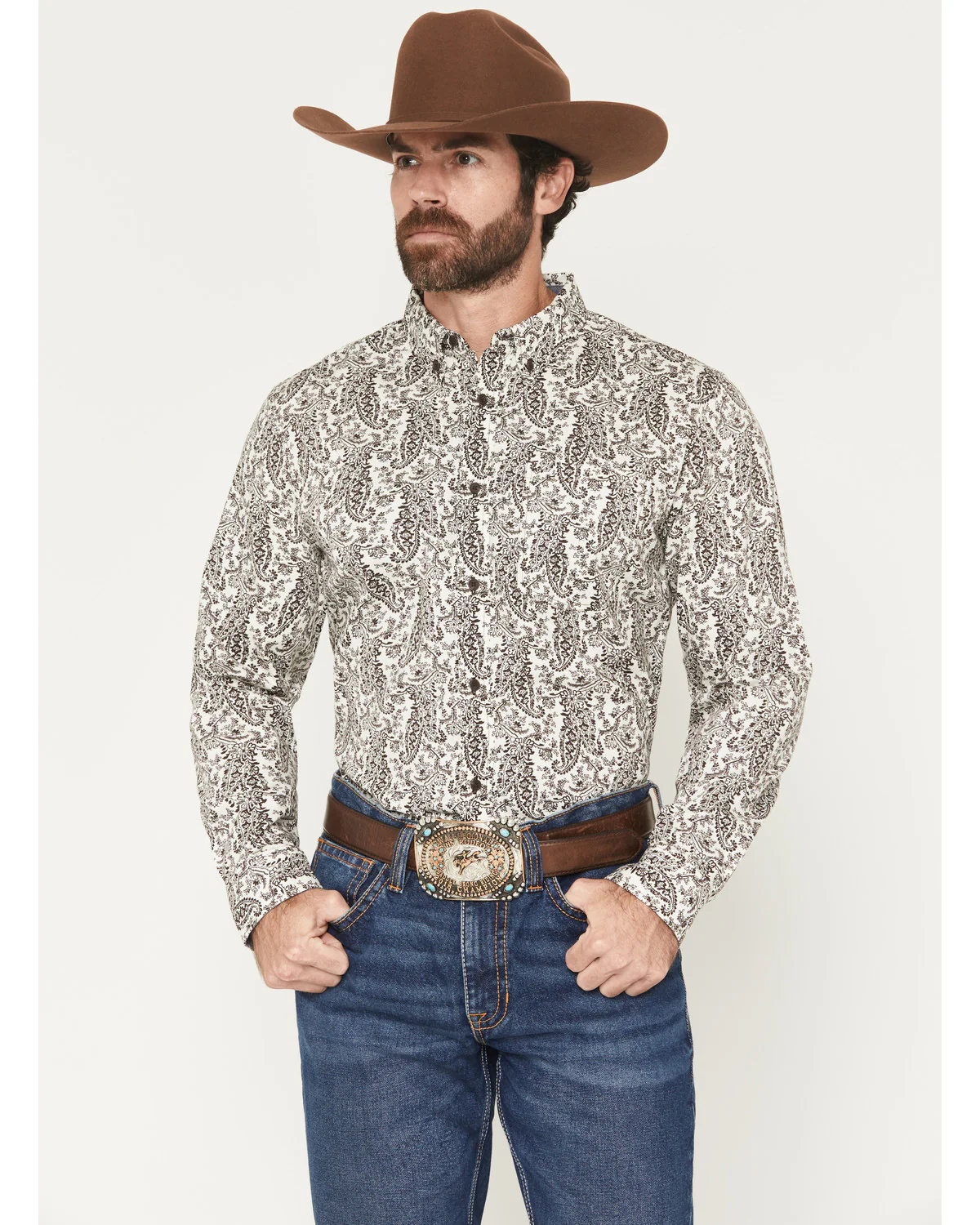 Cody James Men's Dagget ™.0 Paisley Print Long Sleeve Button-Down Stretch Western Shirt