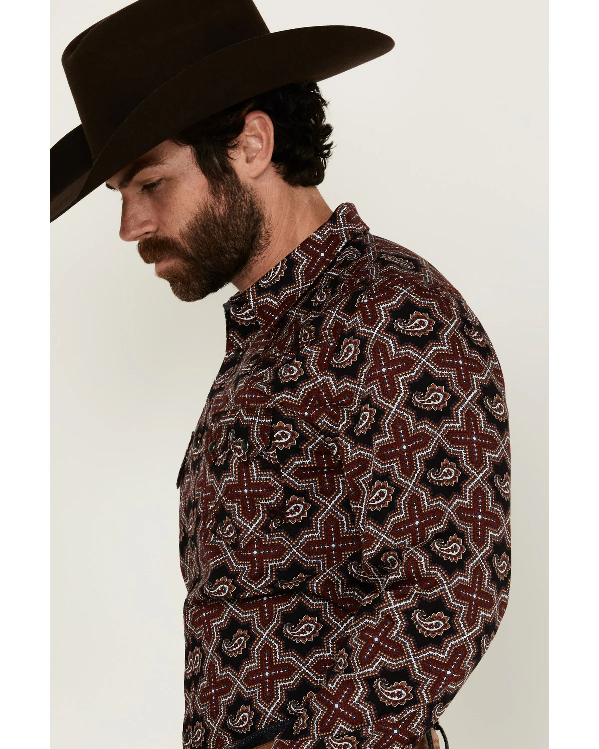 Cody James Men's Daybreak Geo Print Long Sleeve Snap Western Shirt - Image 2