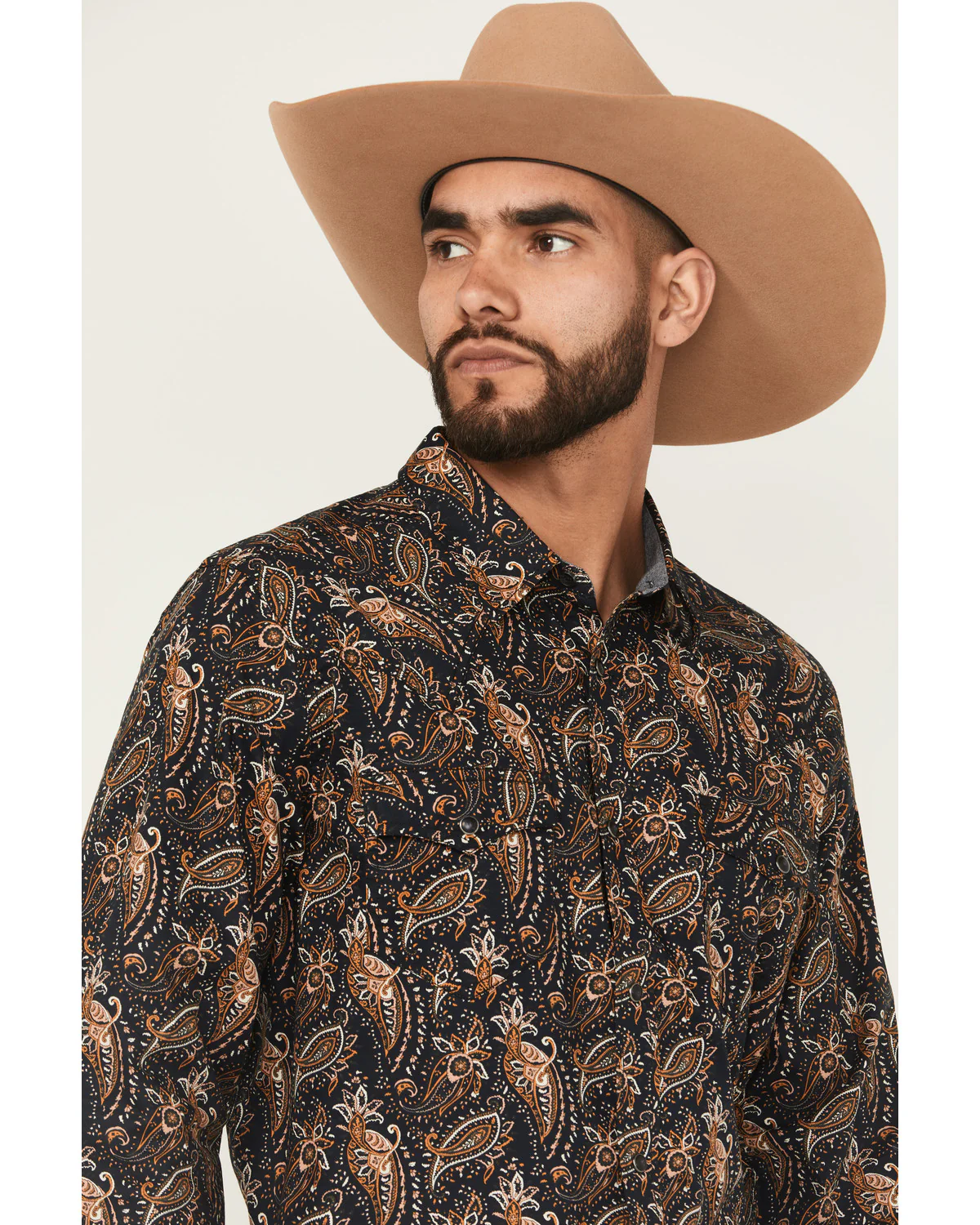 Cody James Men's Desert Dapper Paisley Print Long Sleeve Snap Western Shirt - Image 2