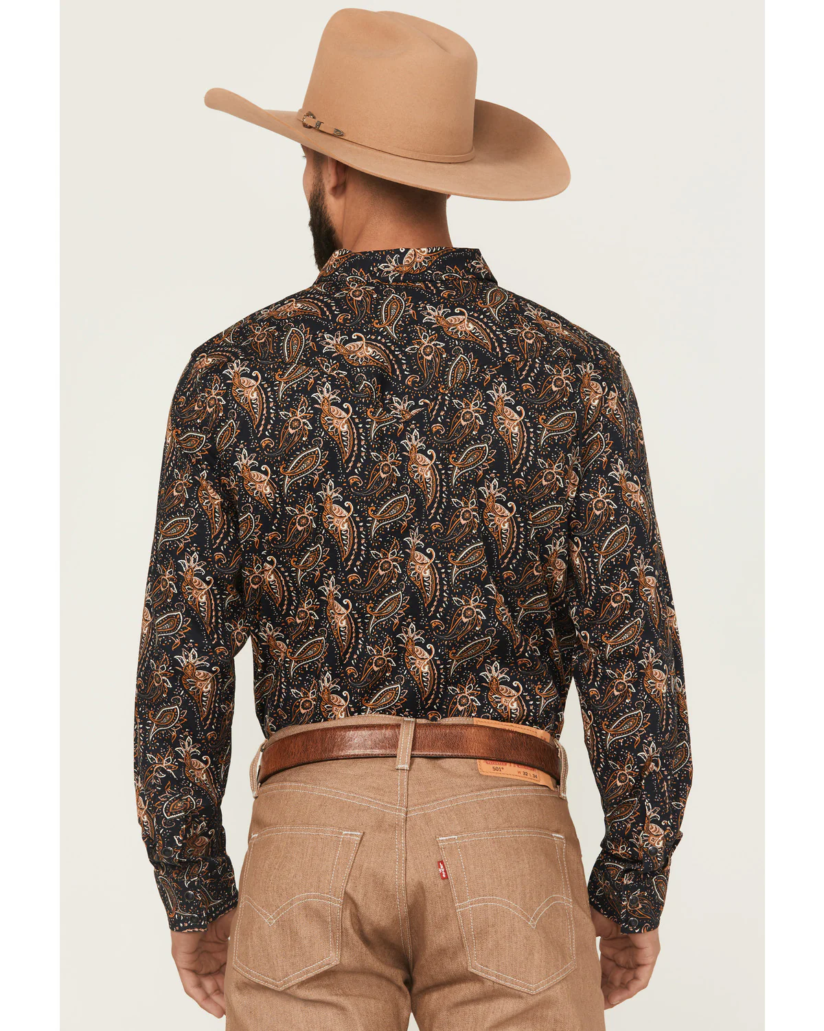 Cody James Men's Desert Dapper Paisley Print Long Sleeve Snap Western Shirt - Image 4