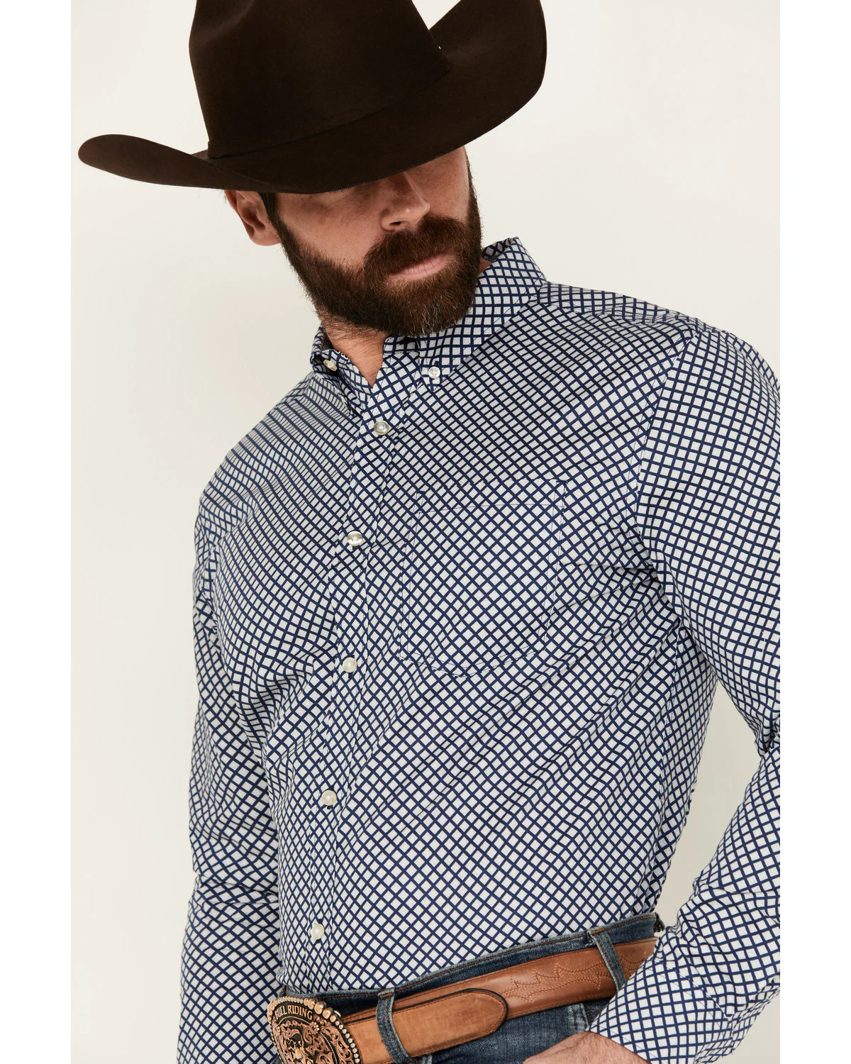 Cody James Men's Diamond Geo Print Long Sleeve Button-Down Stretch Western Shirt - Image 2