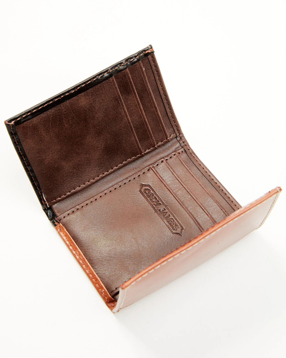 Cody James Men's Embossed Hairon Trifold Wallet - Image 3
