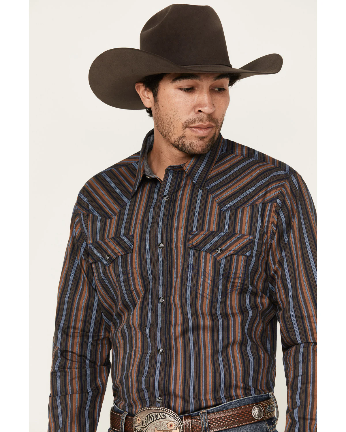 Cody James Men's Finals Day Striped Long Sleeve Western Snap Shirt - Image 2