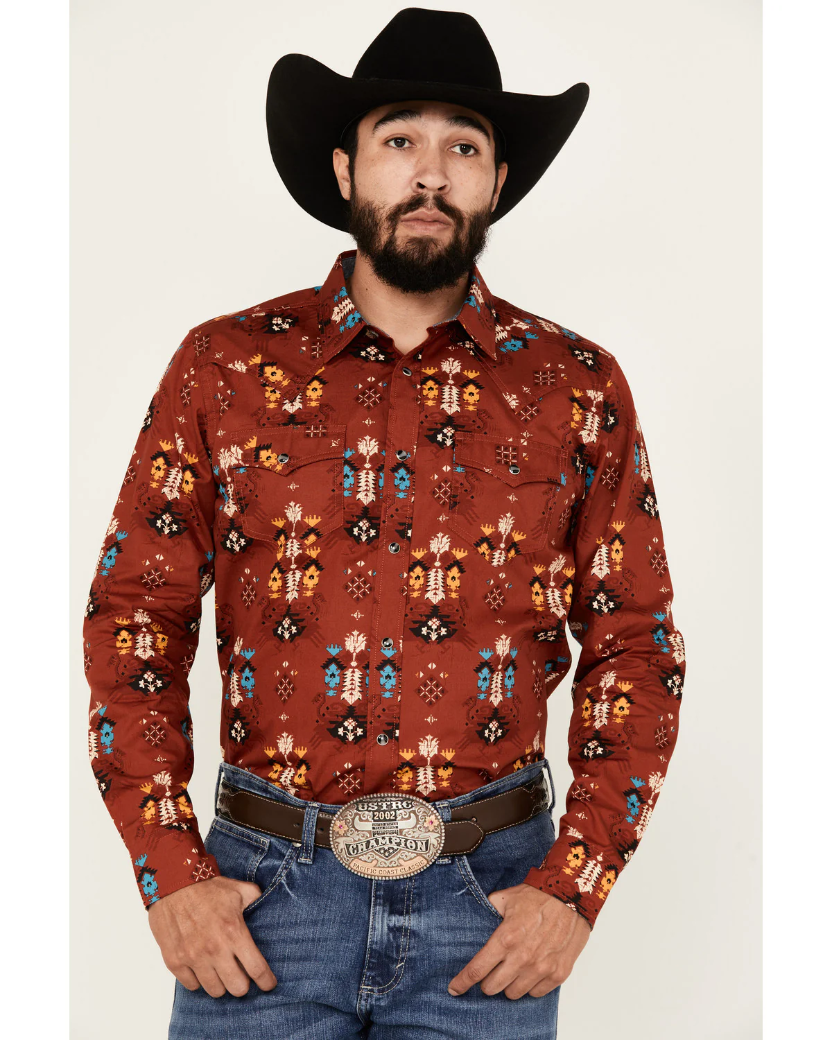 Cody James Men's Firewater Southwestern Print Long Sleeve Snap Western Shirt - Image 2