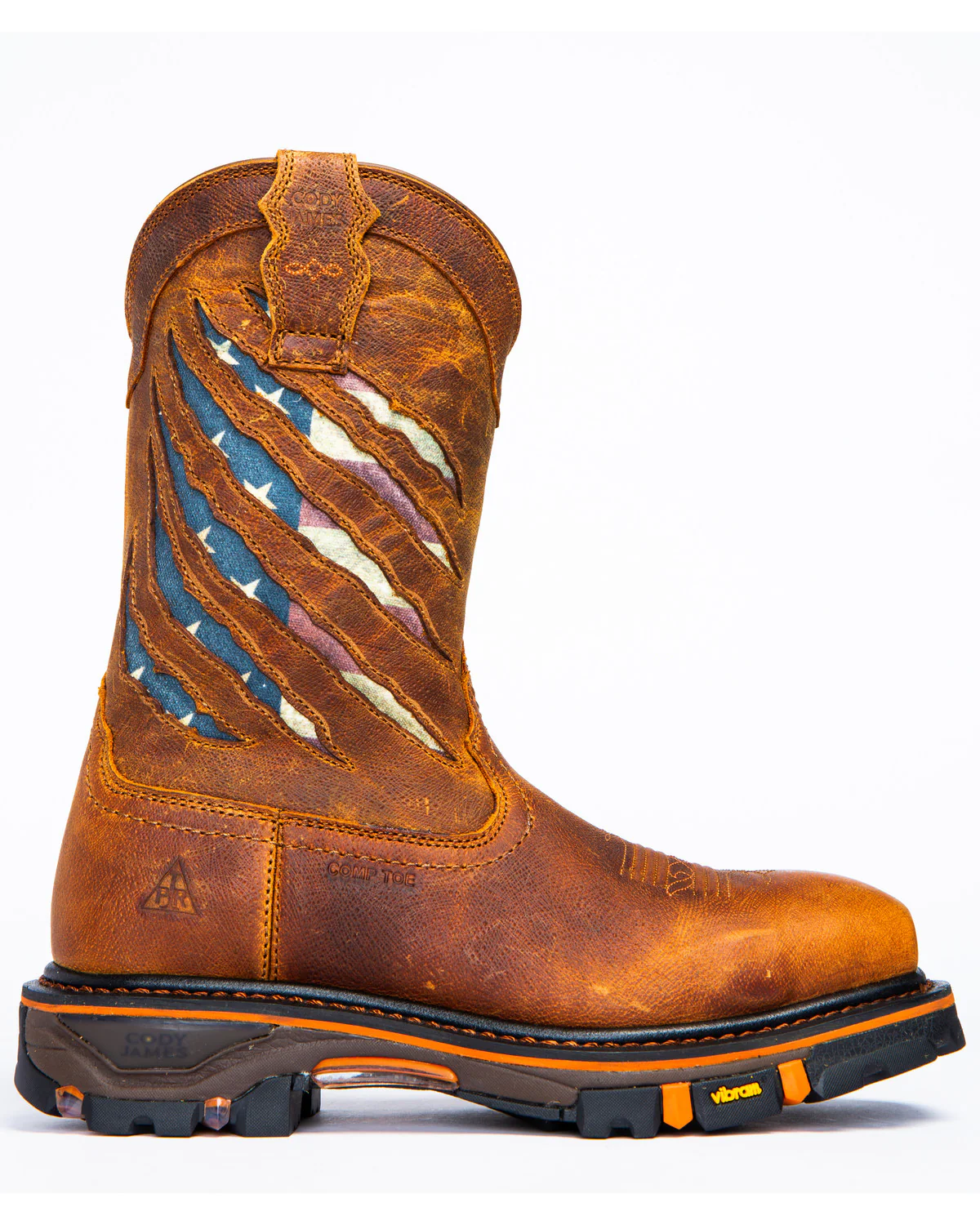 Cody James Men's 11" Flag Western Work Boots - Nano Composite Toe - Image 4