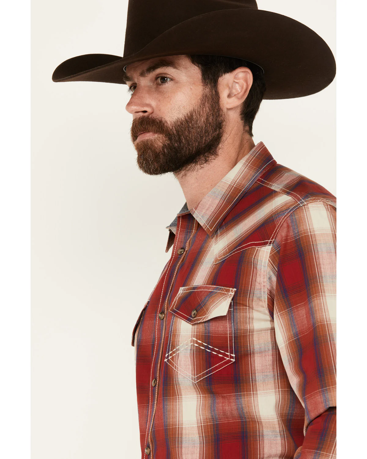 Cody James Men's Flare Plaid Print Long Sleeve Snap Western Shirt - Image 2